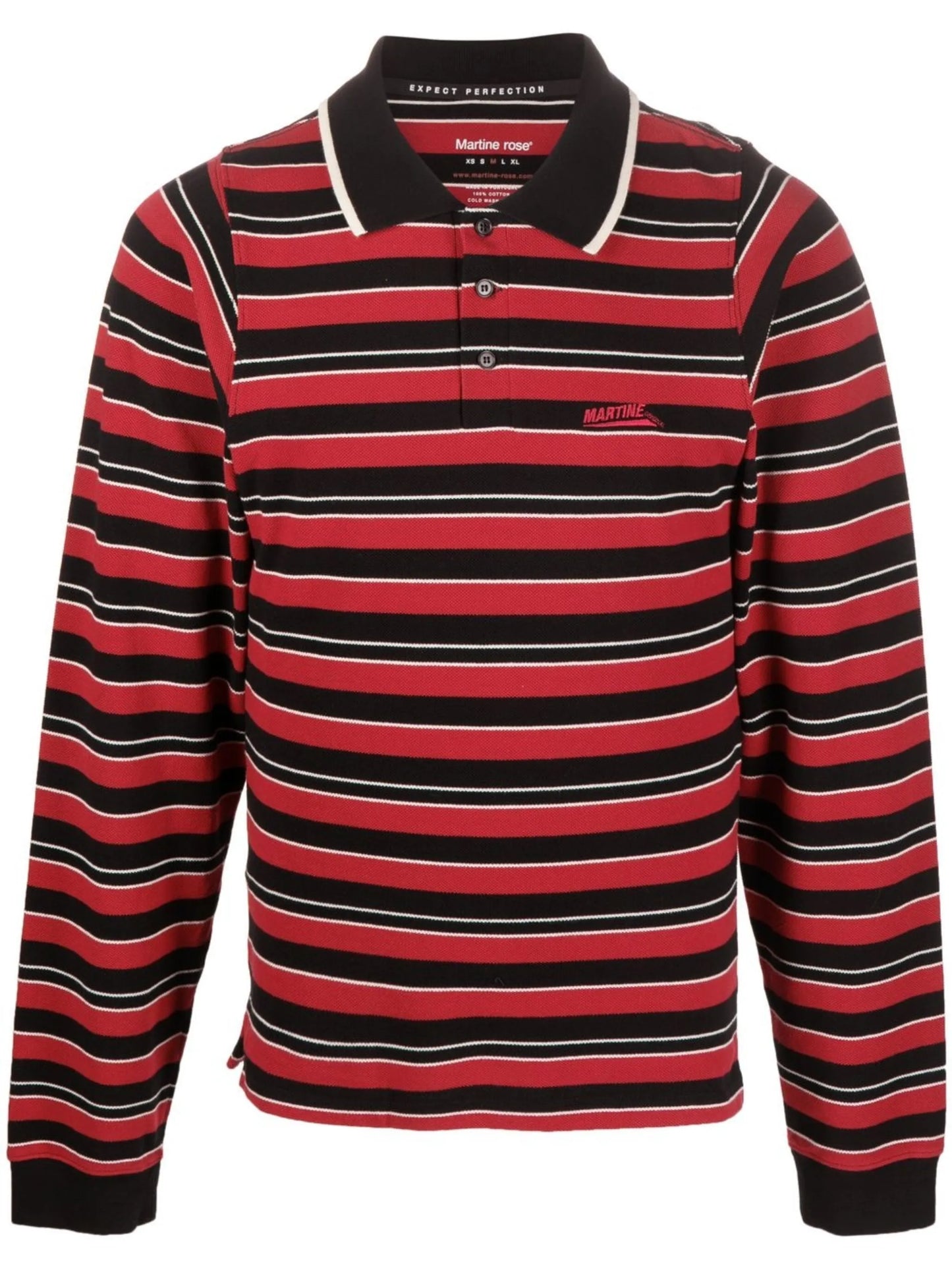 striped long-sleeve polo shirt