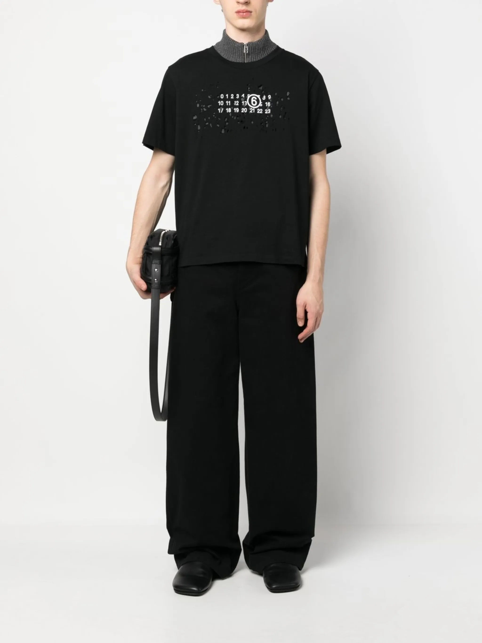 number-motif cotton T-shirt