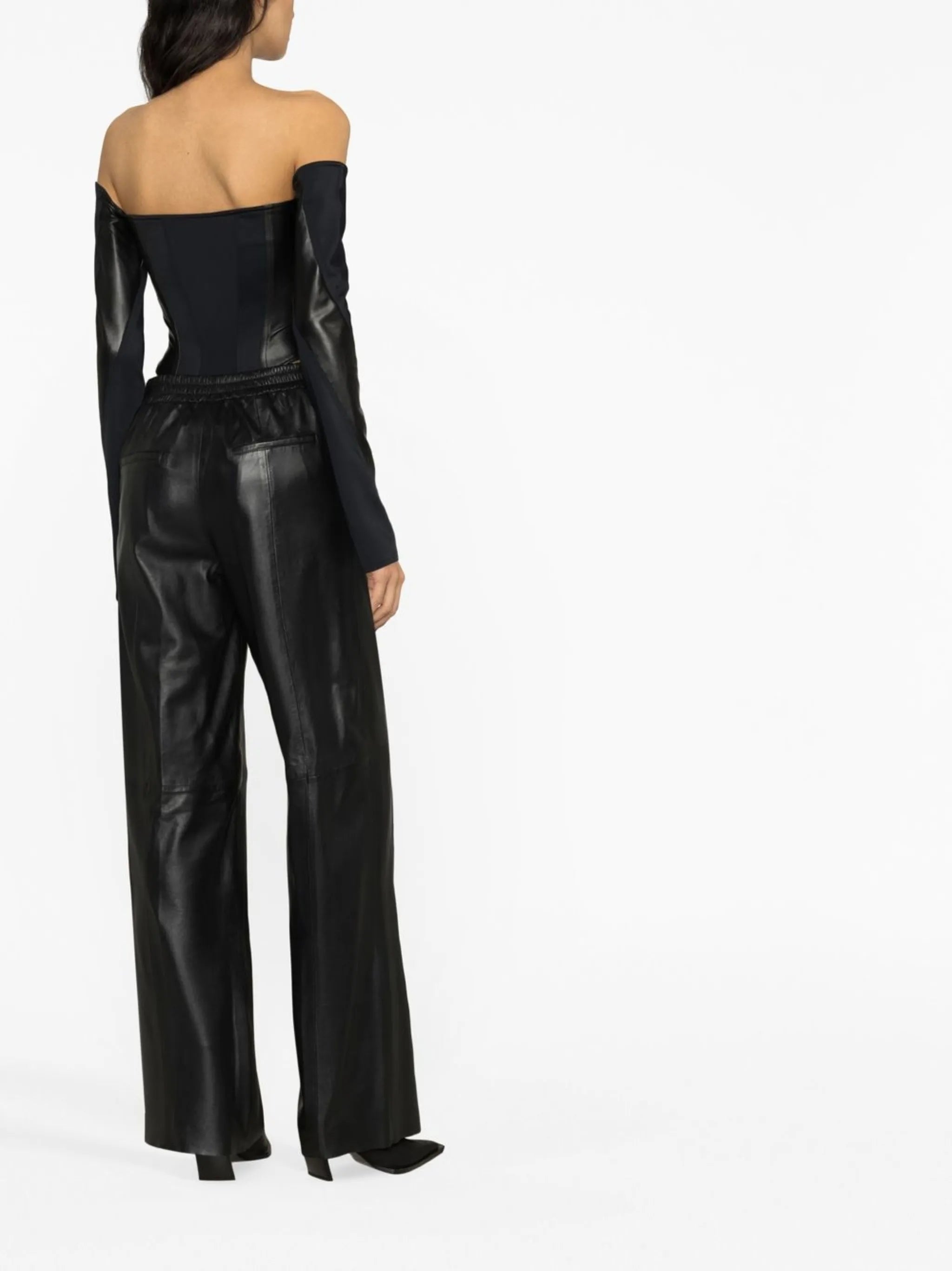 off-shoulder boned bodysuit