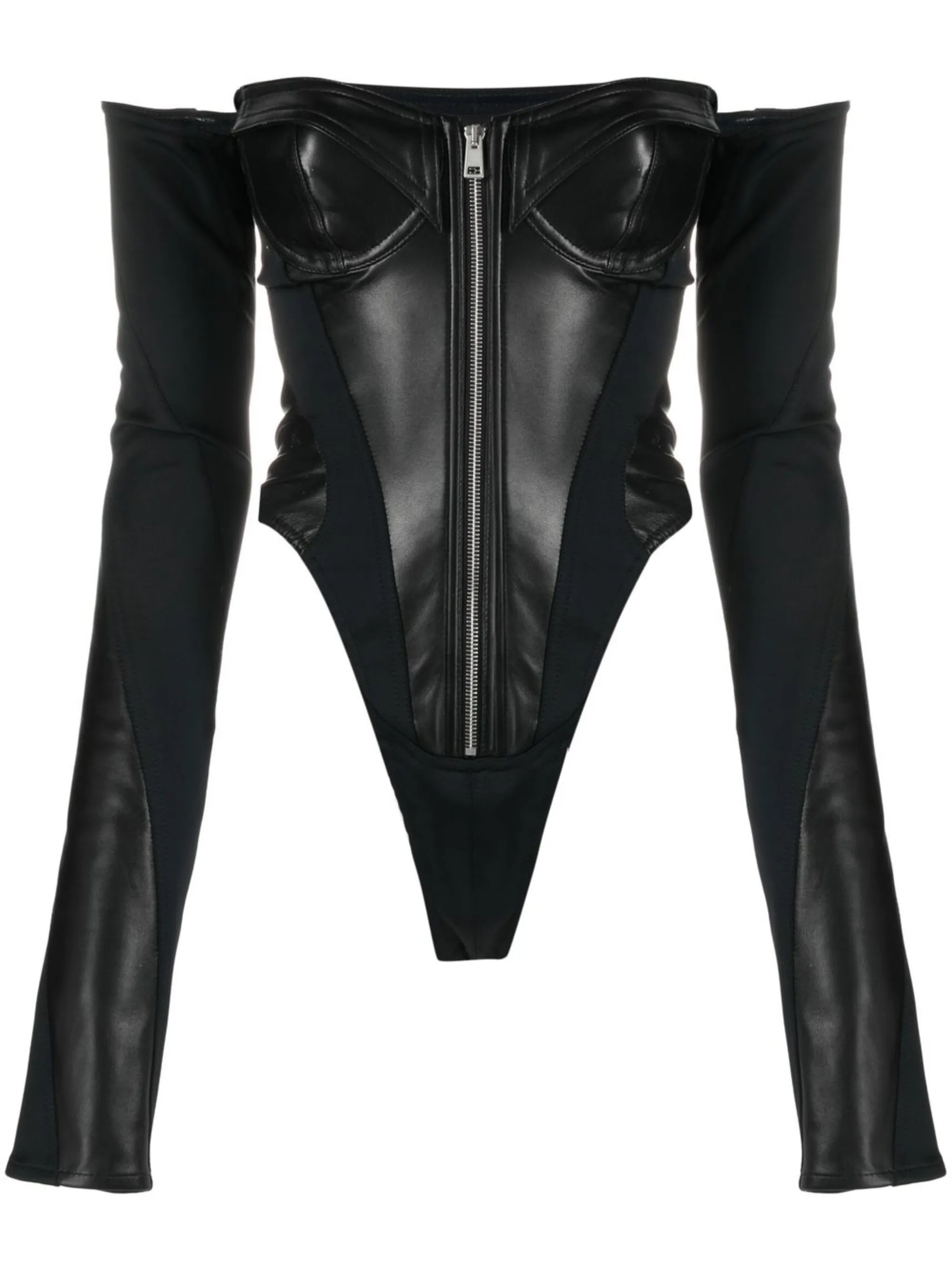 off-shoulder boned bodysuit