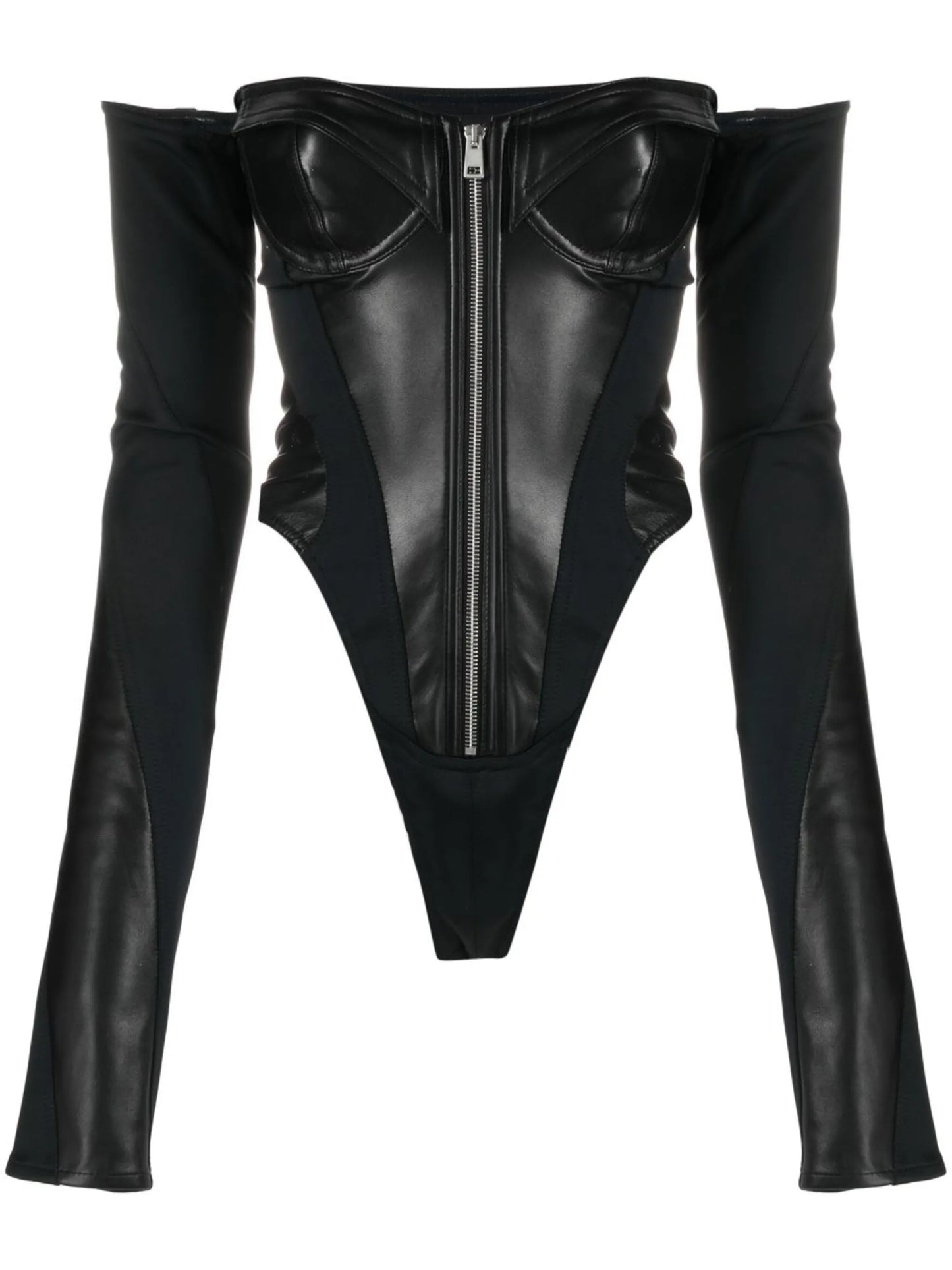 off-shoulder boned bodysuit