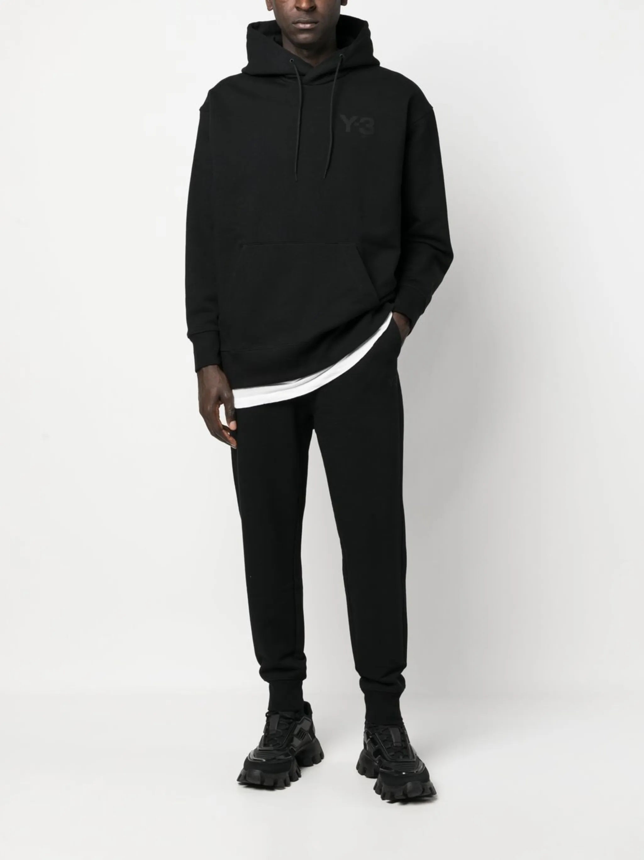 embossed-logo cotton hoodie
