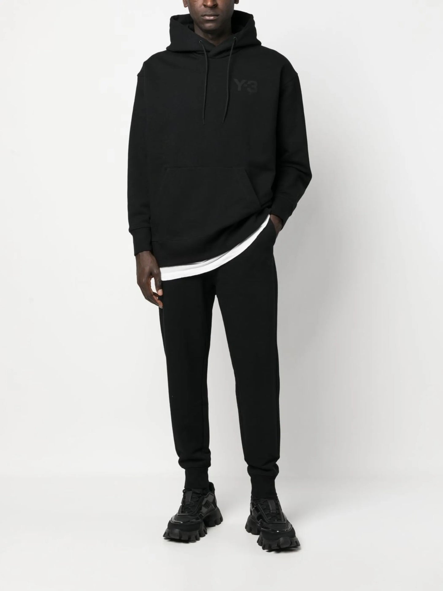 embossed-logo cotton hoodie
