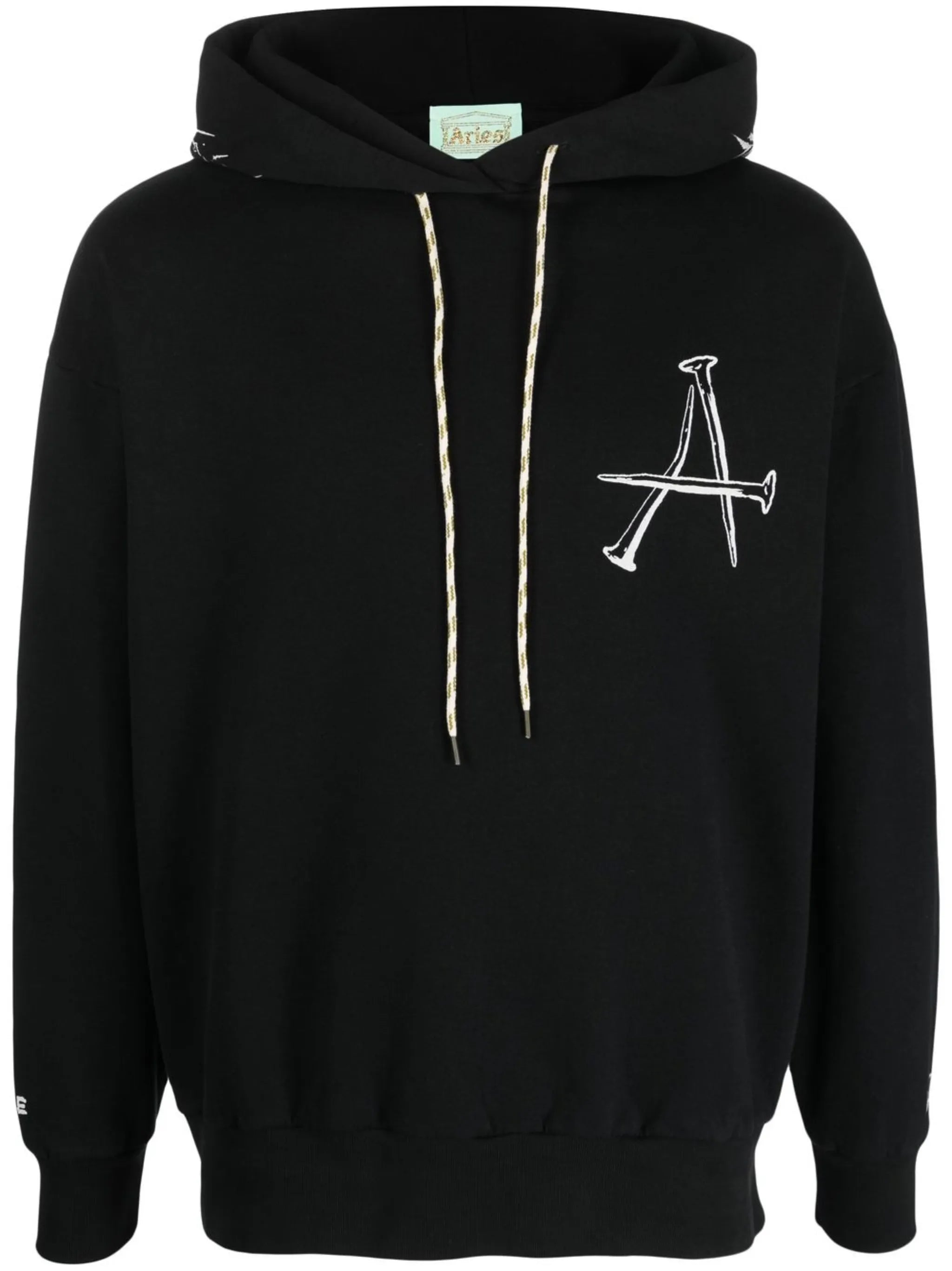 graphic print drawstring hoodie