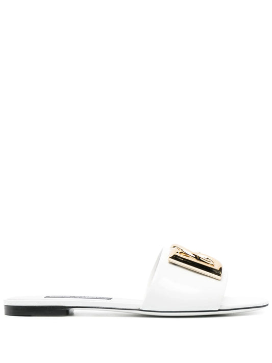logo-plaque flat sandals