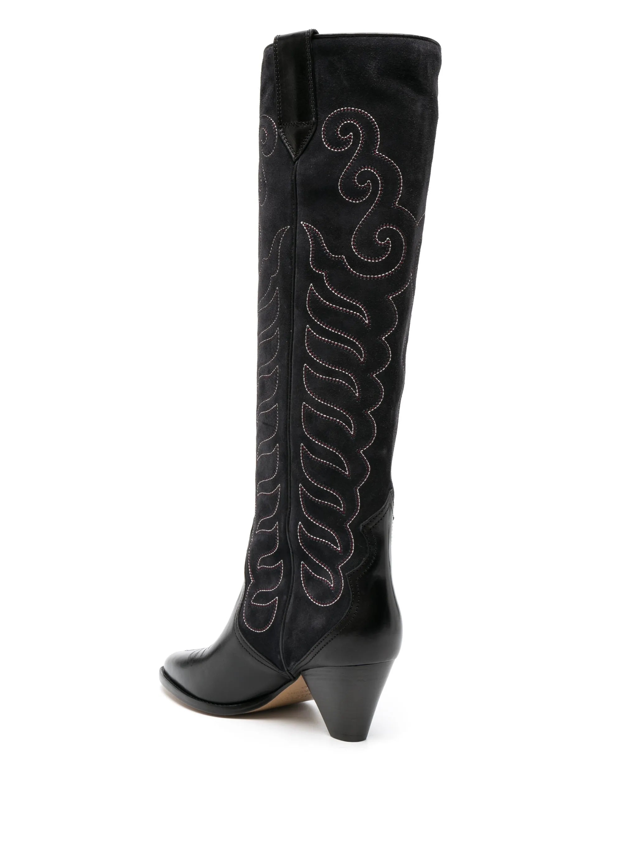 Liela 60mm embroidered leather boots