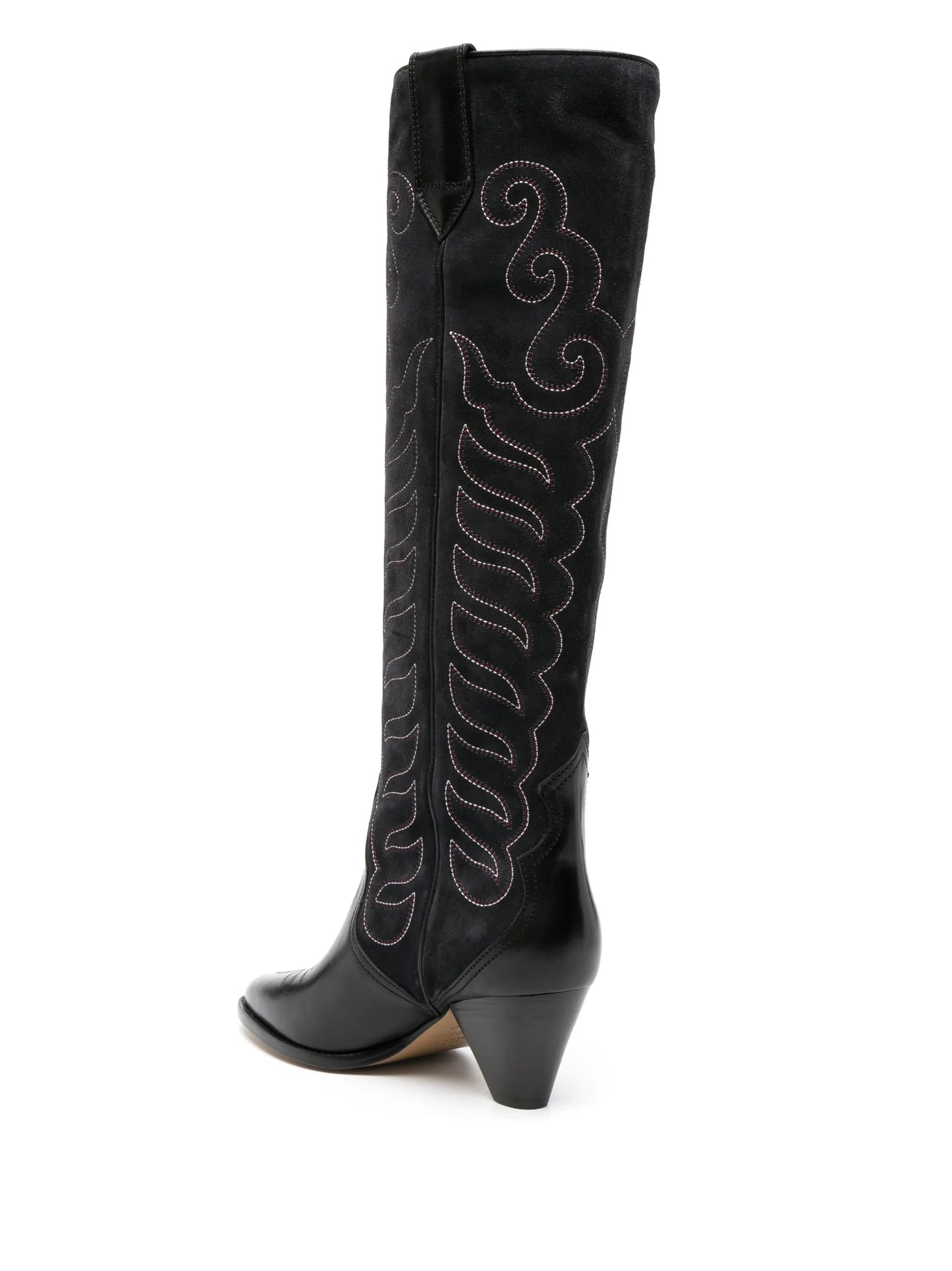 Liela 60mm embroidered leather boots