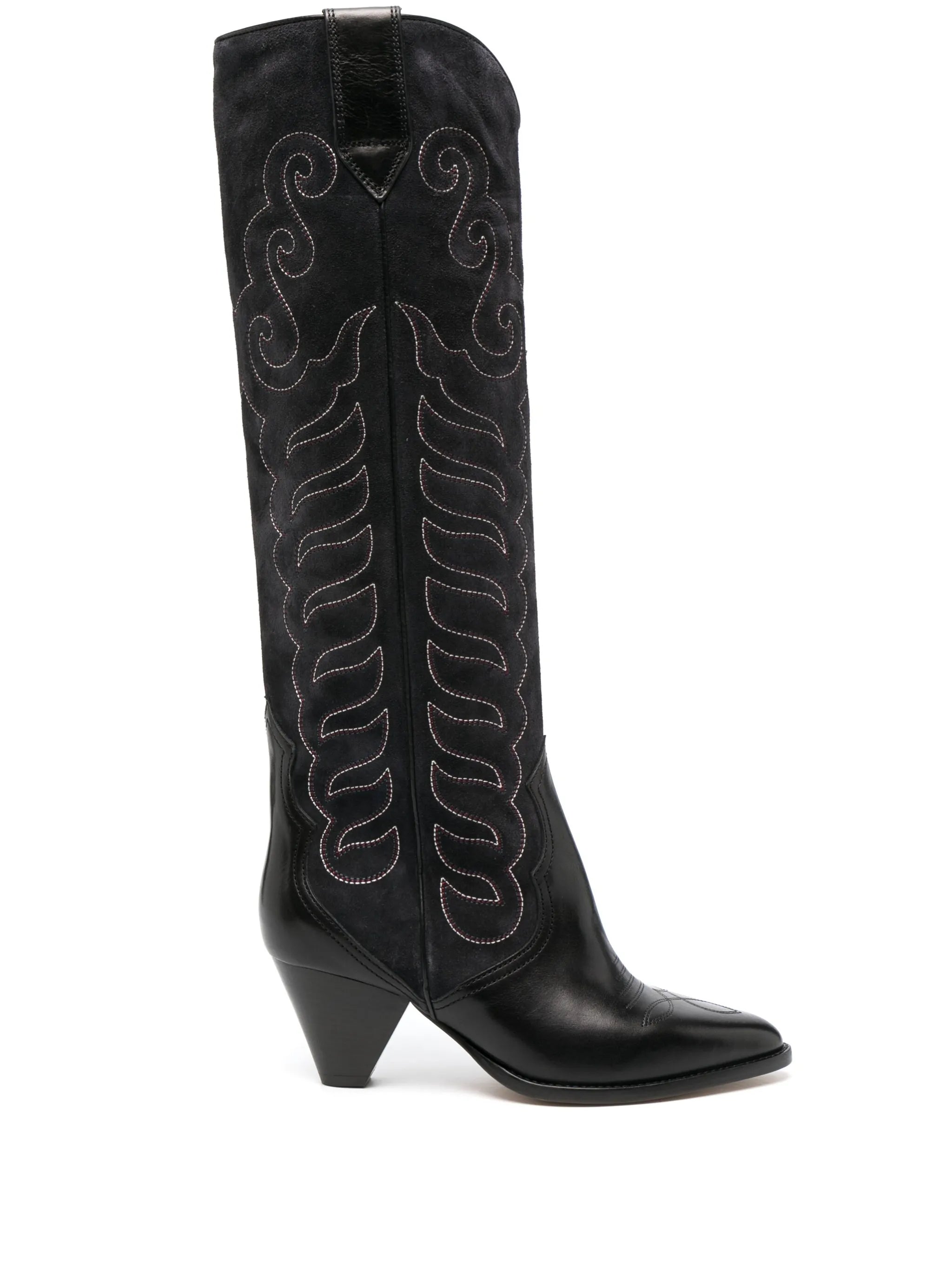 Liela 60mm embroidered leather boots