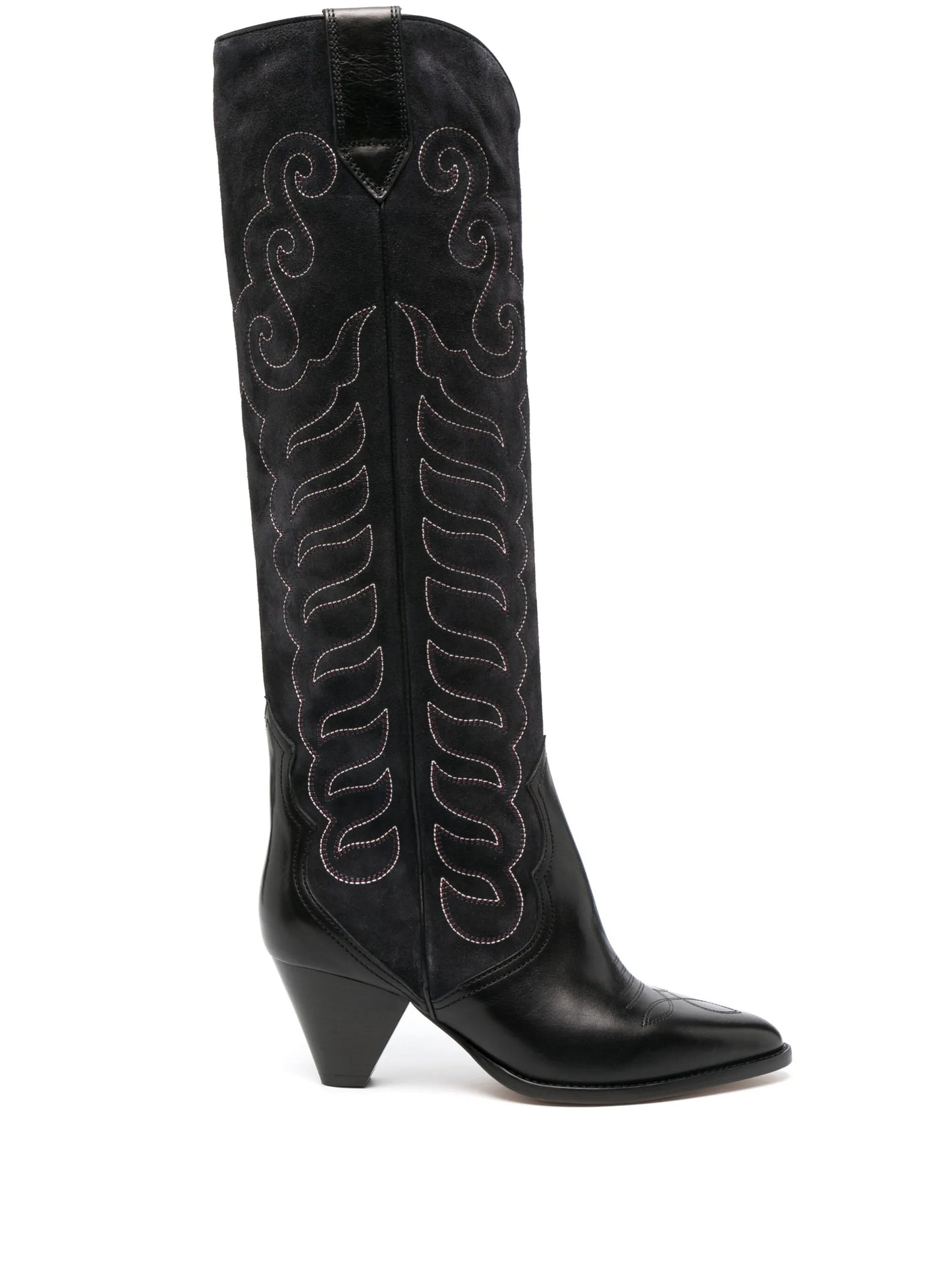 Liela 60mm embroidered leather boots