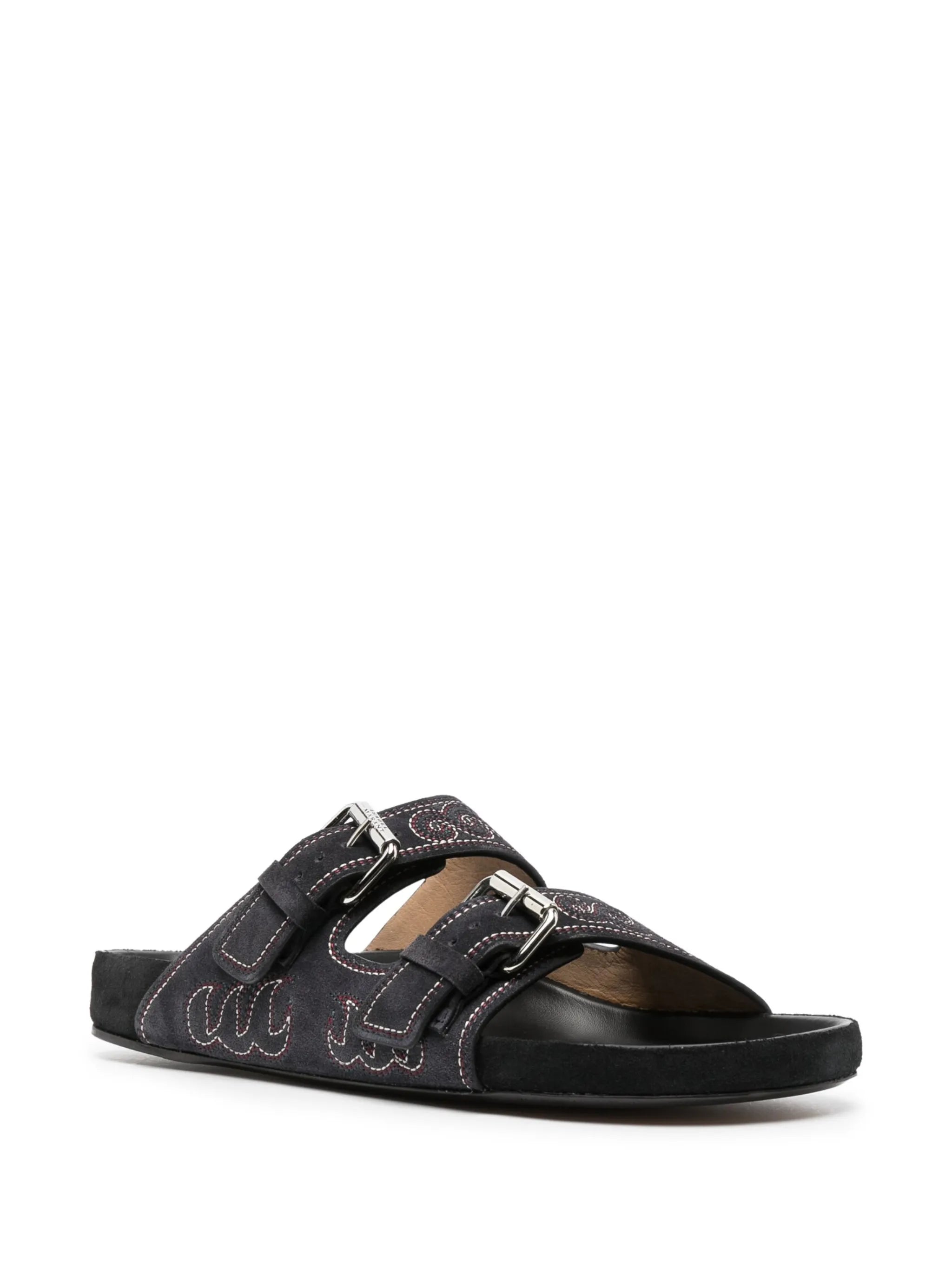 Lennyo embroidered suede sandals