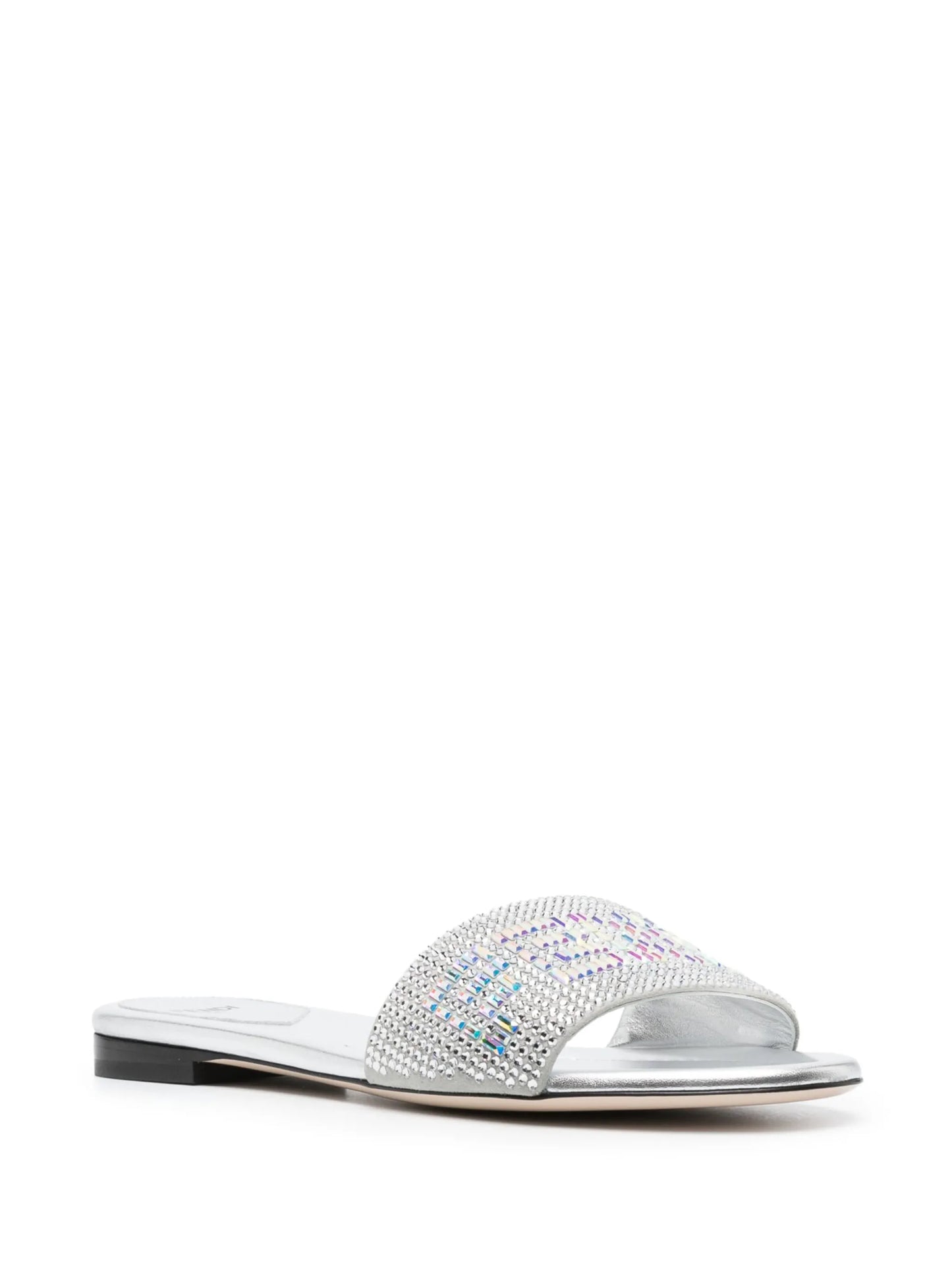 crystal-embellished leather sandals