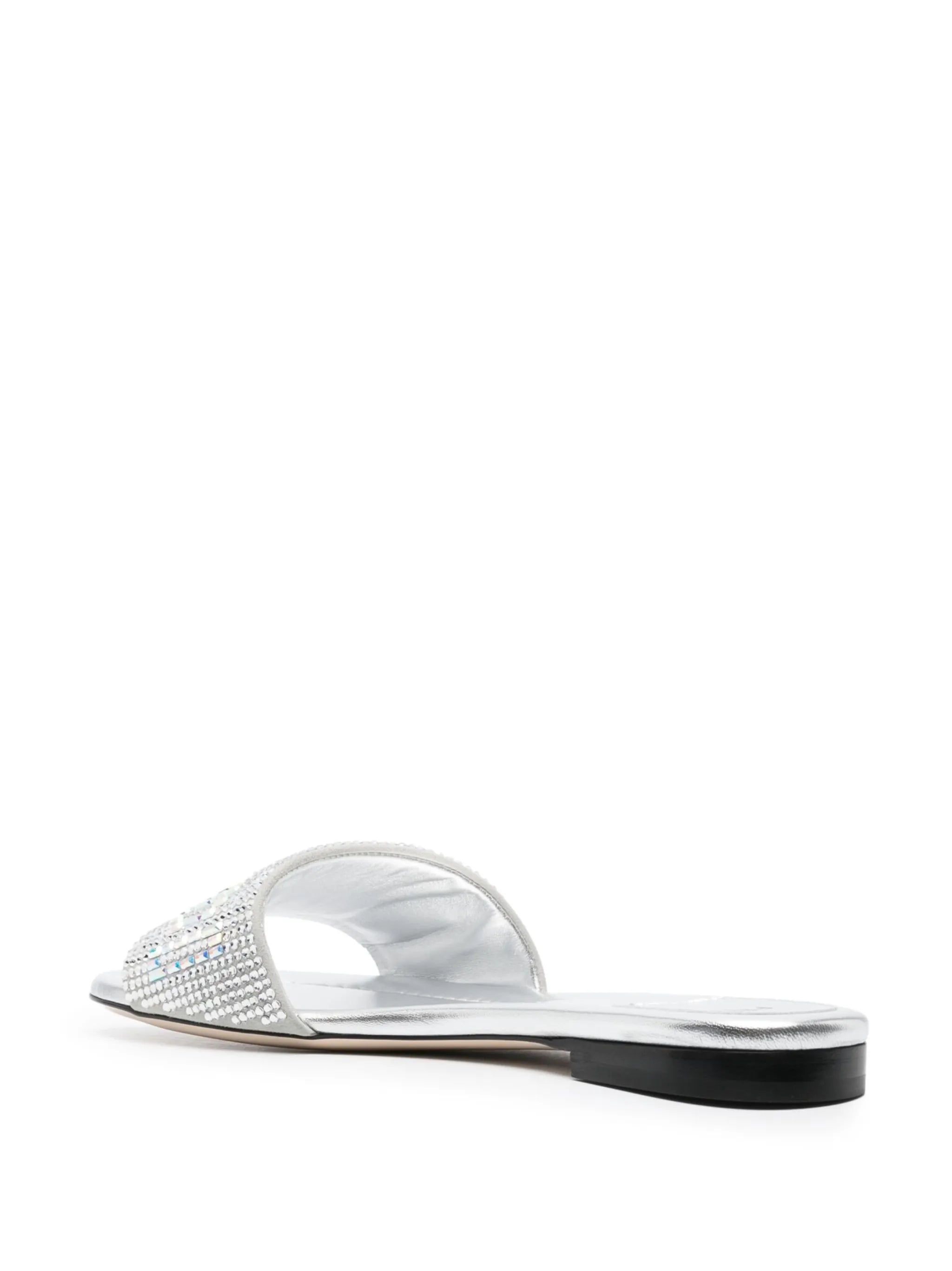 crystal-embellished leather sandals