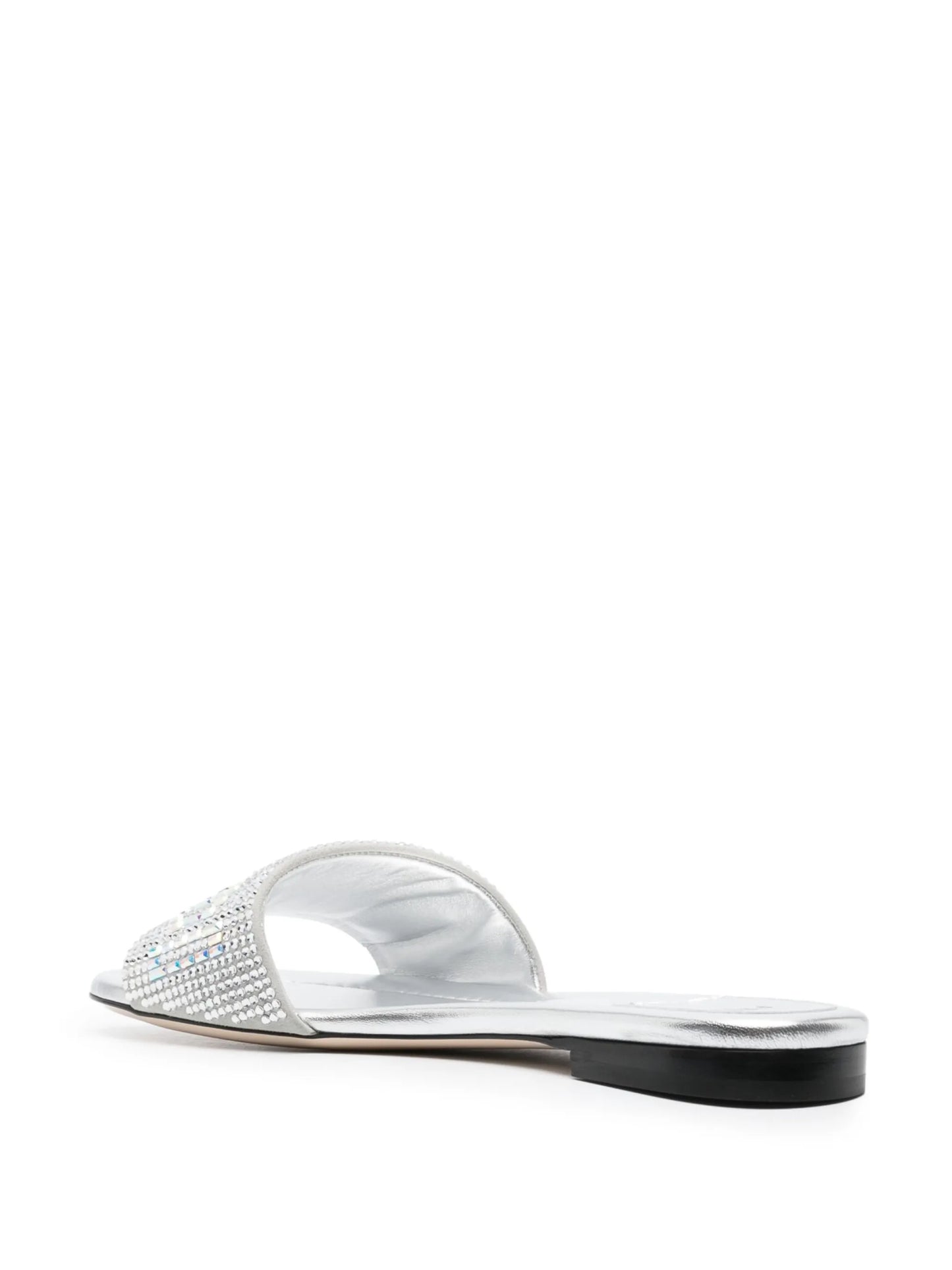 crystal-embellished leather sandals