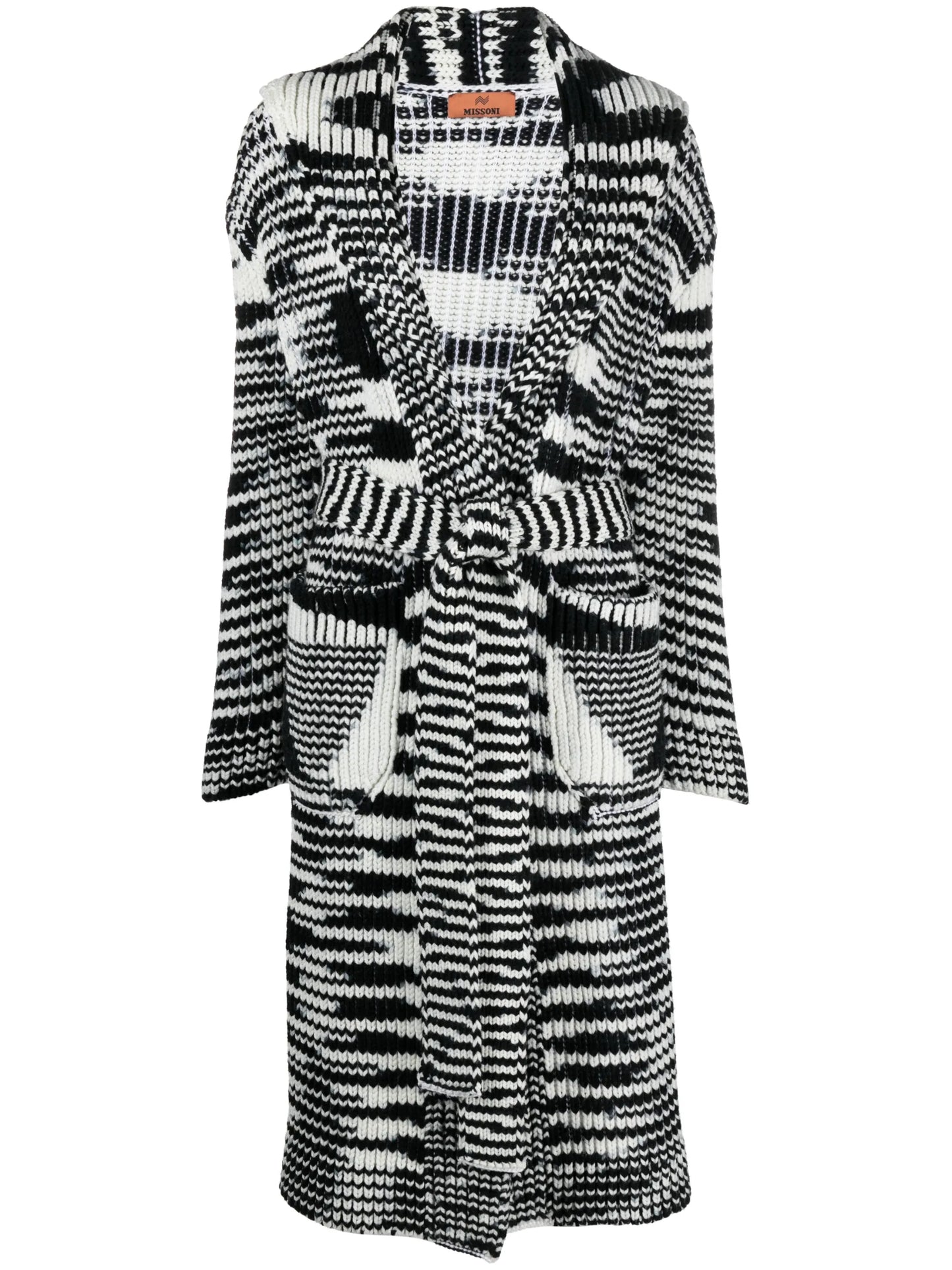slub wool belted cardi-coat
