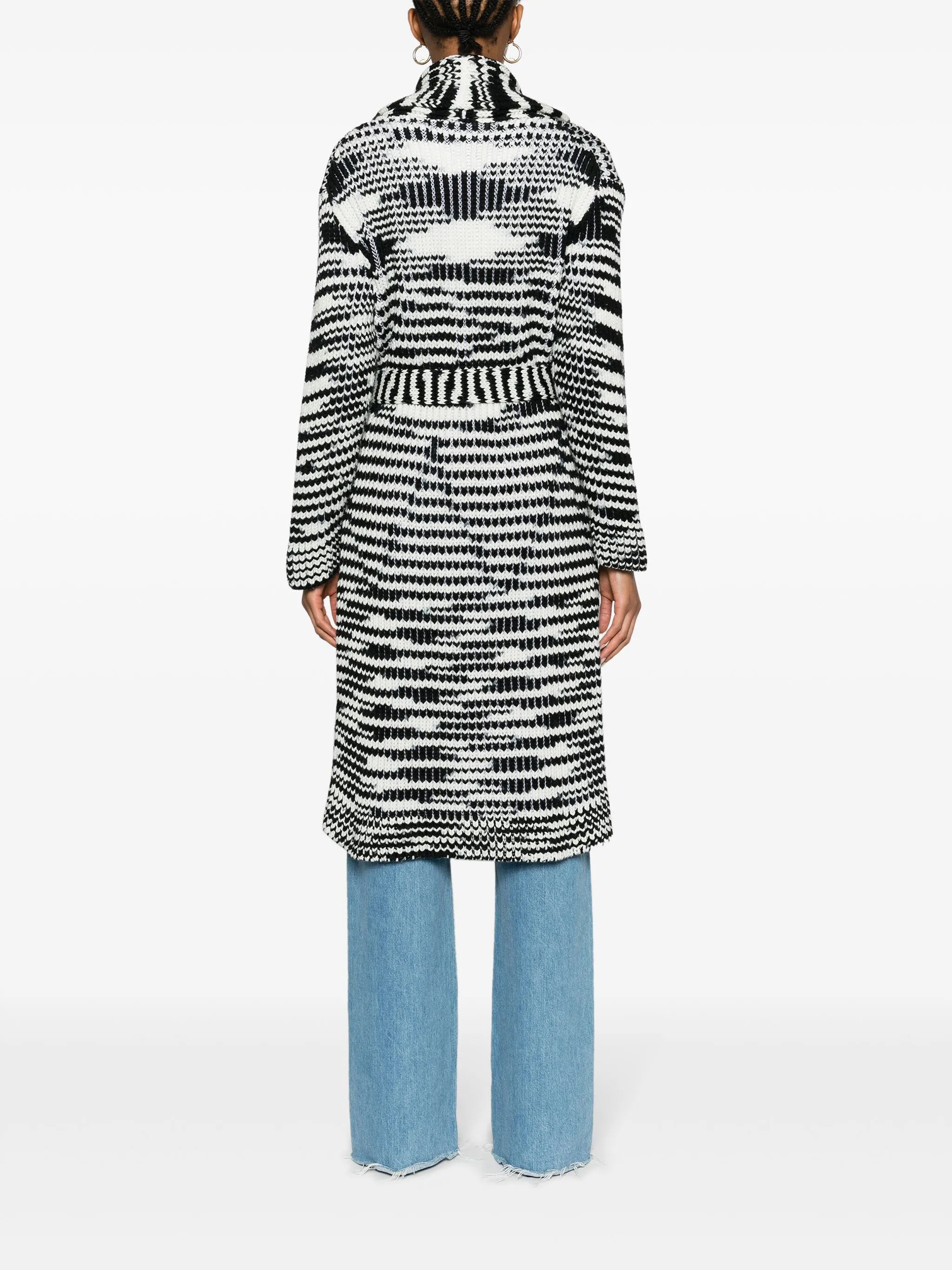 slub wool belted cardi-coat
