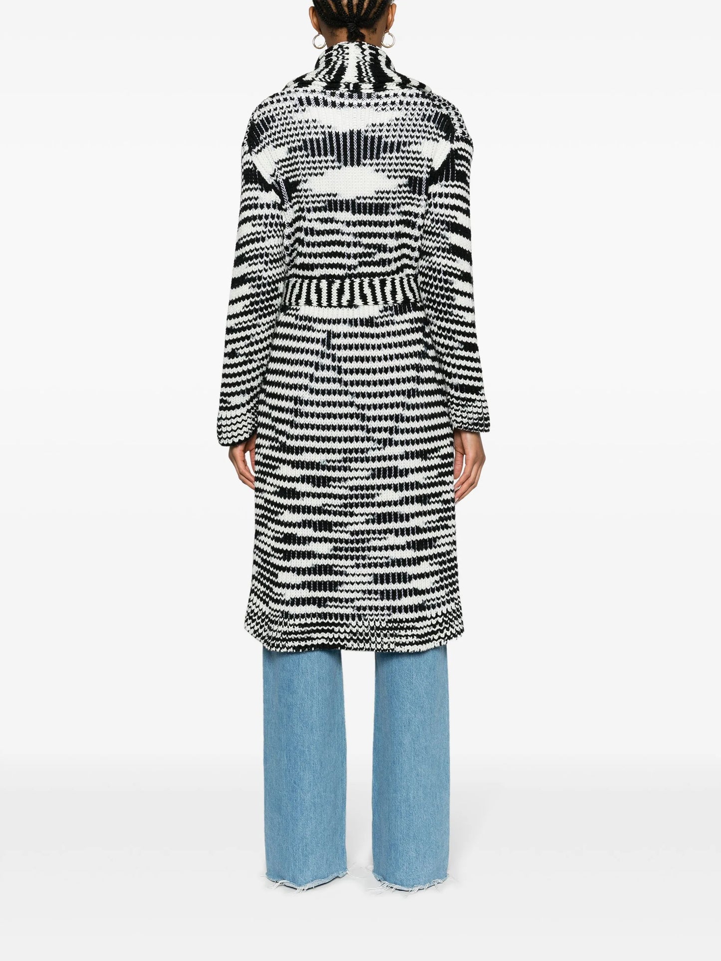slub wool belted cardi-coat