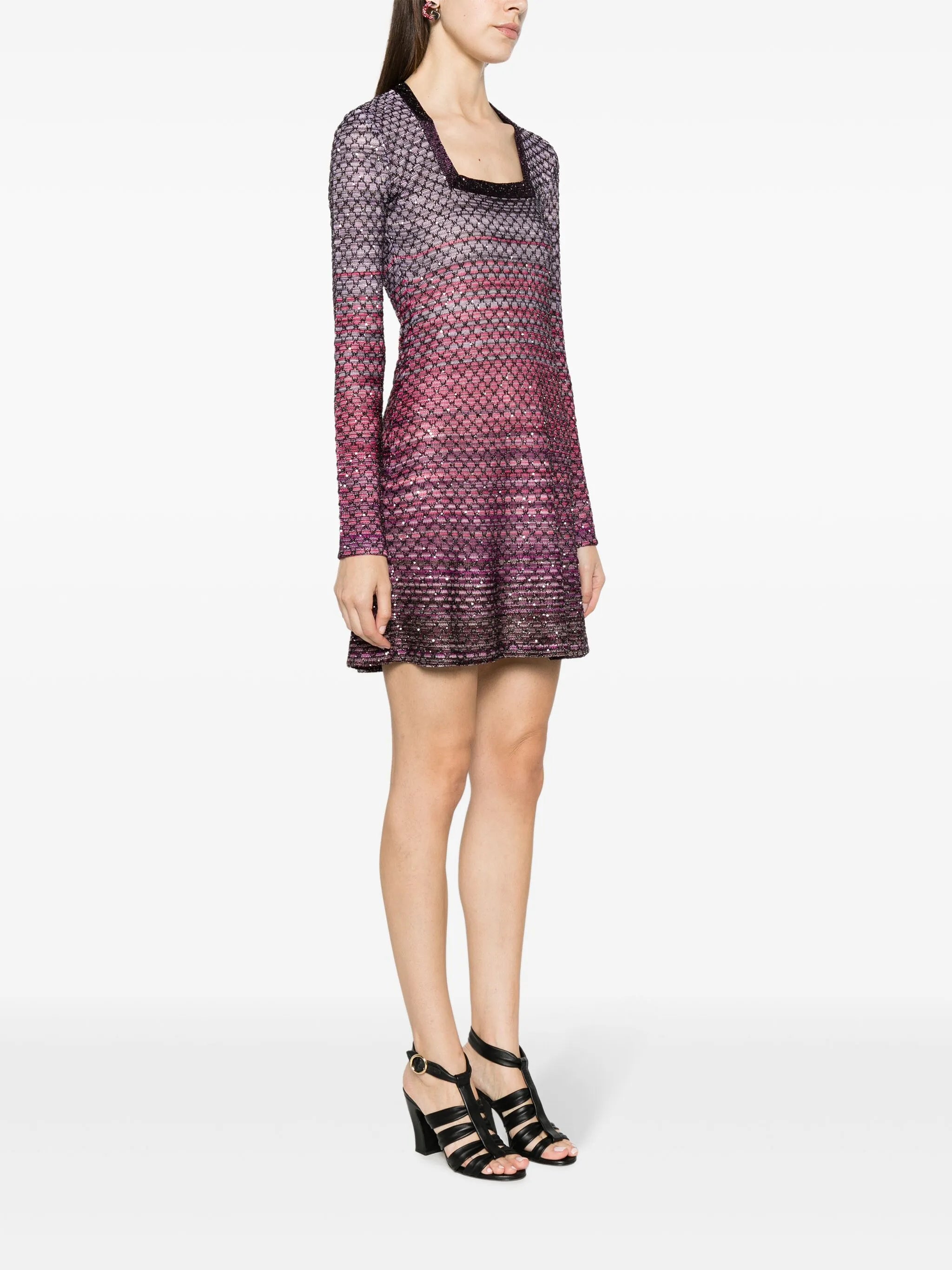 sequin-embellished gradient-effect minidress