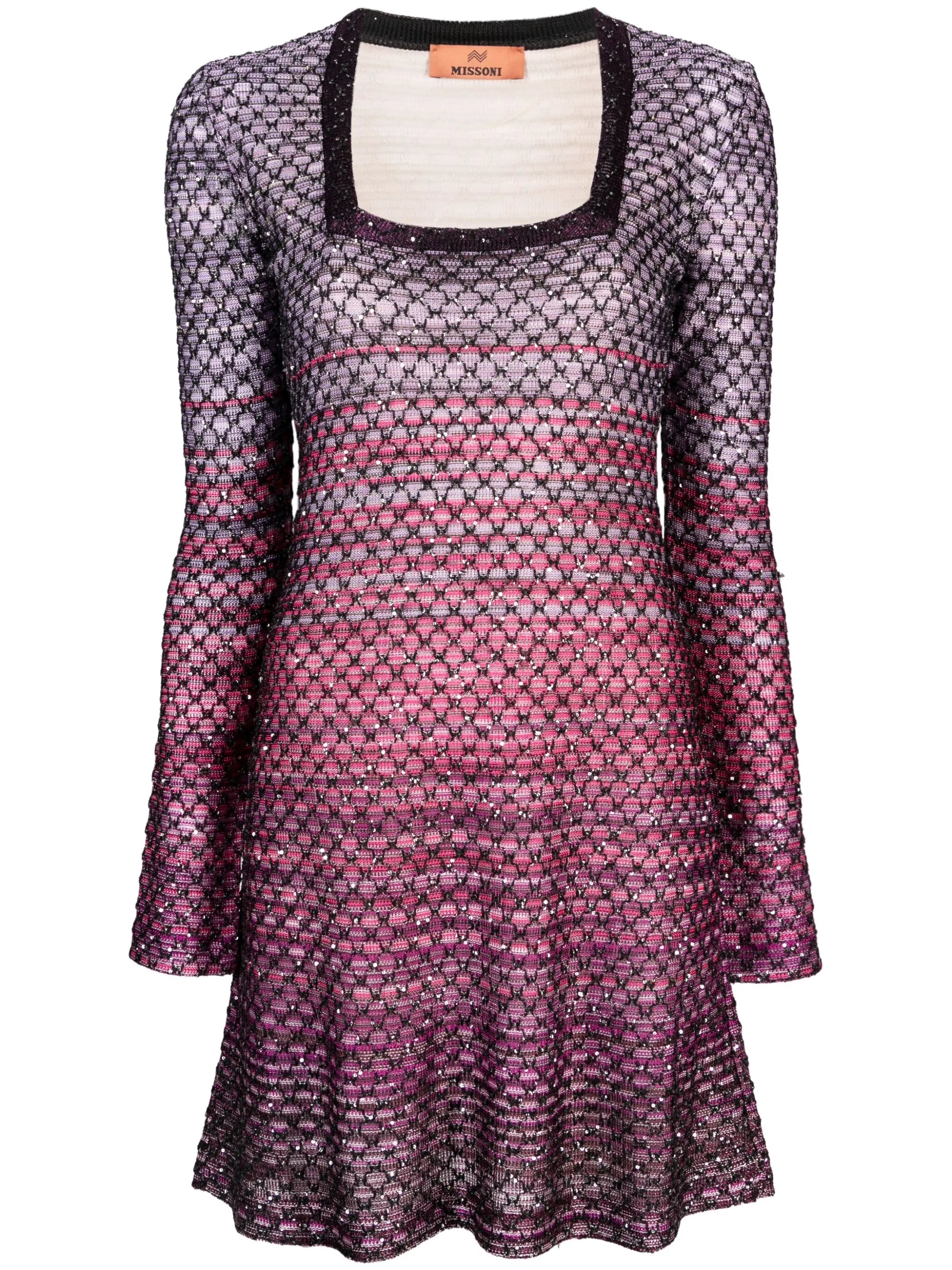 sequin-embellished gradient-effect minidress