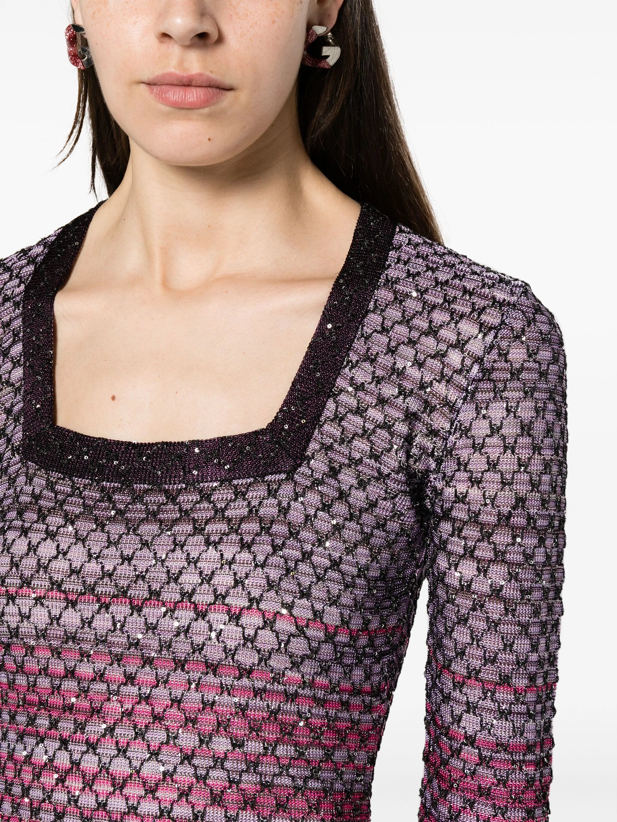 sequin-embellished gradient-effect minidress