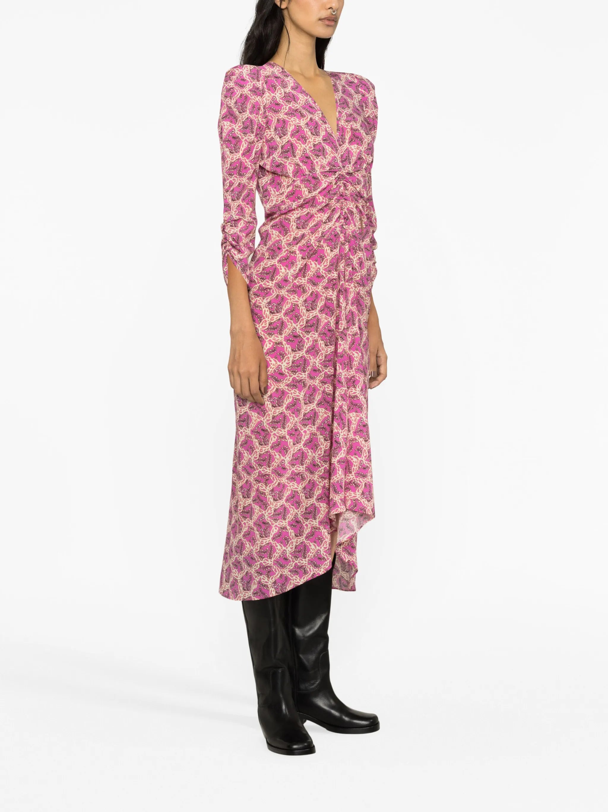 Albini printed silk midi dress
