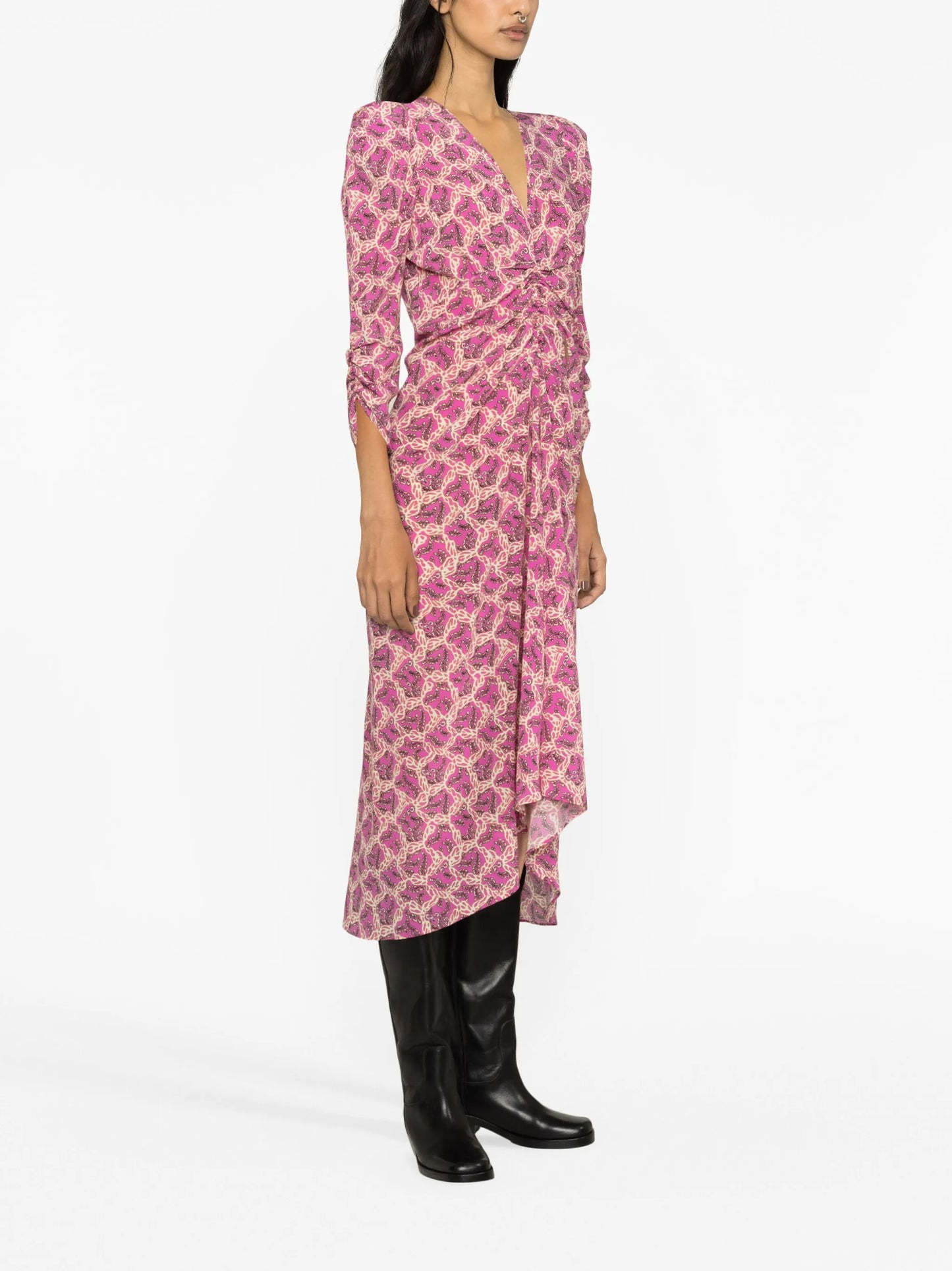 Albini printed silk midi dress