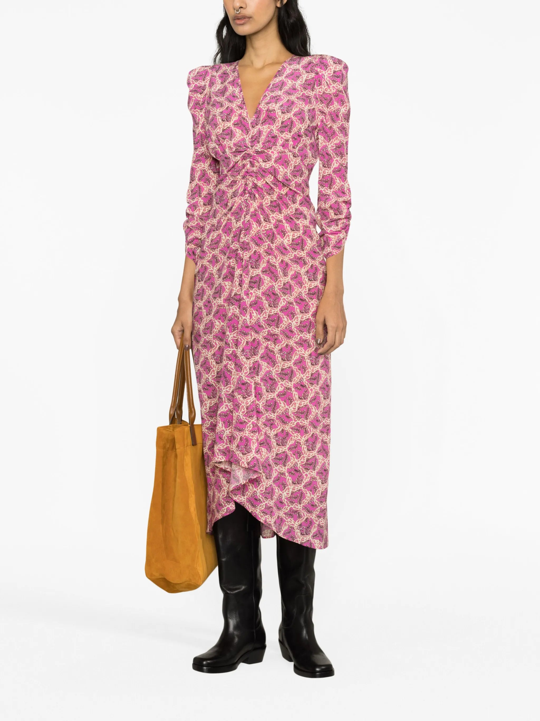 Albini printed silk midi dress