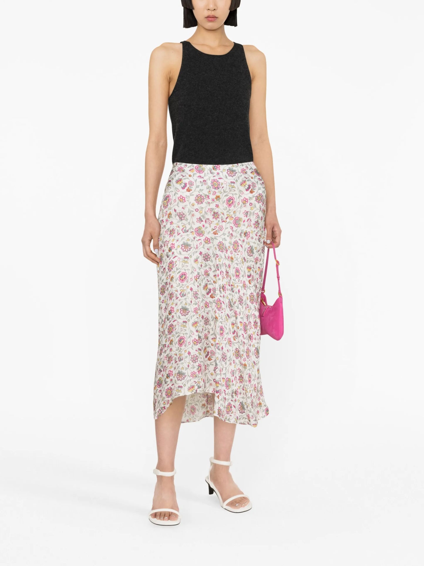 Lisanne floral-print asymmetric skirt