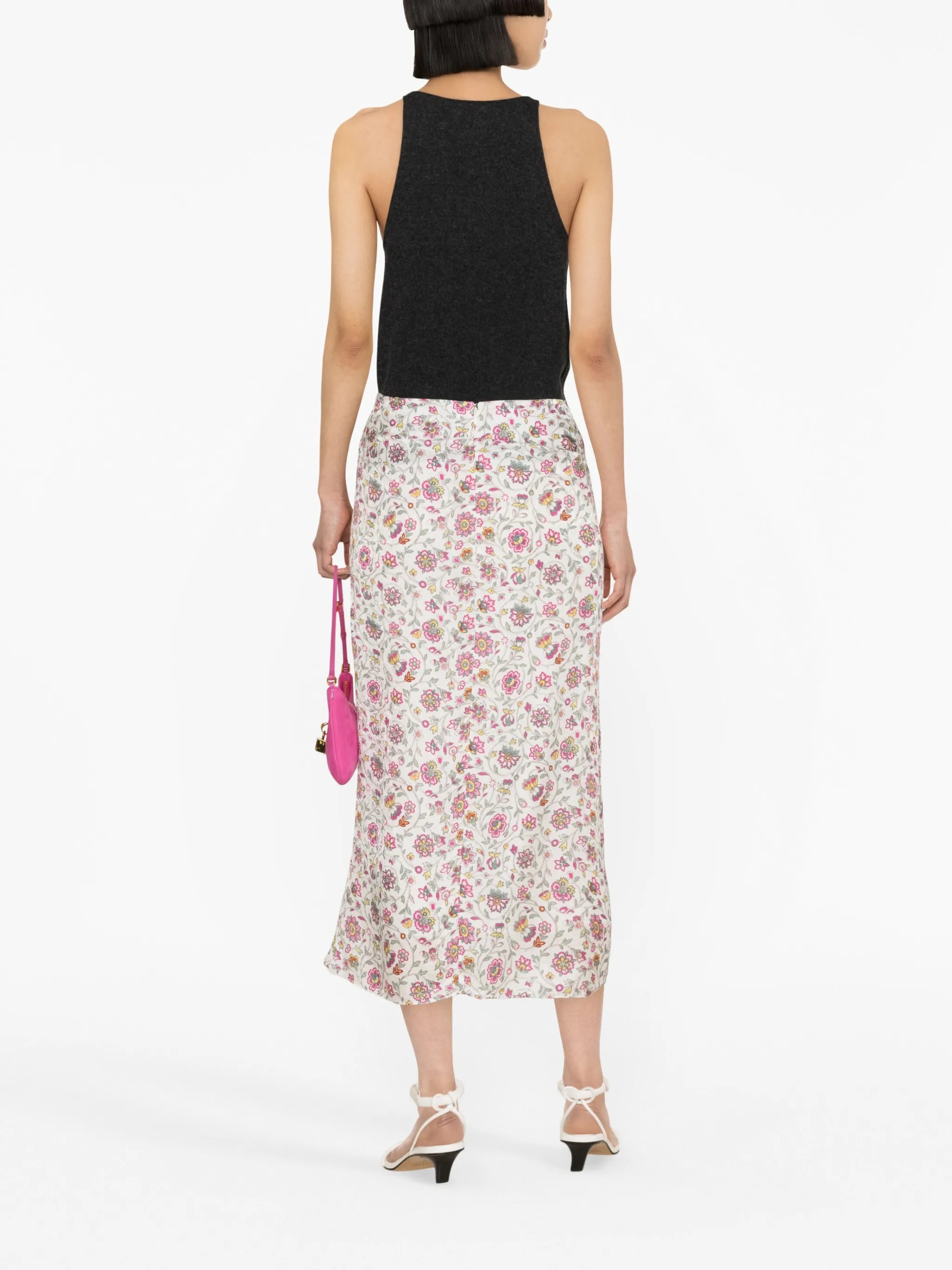Lisanne floral-print asymmetric skirt