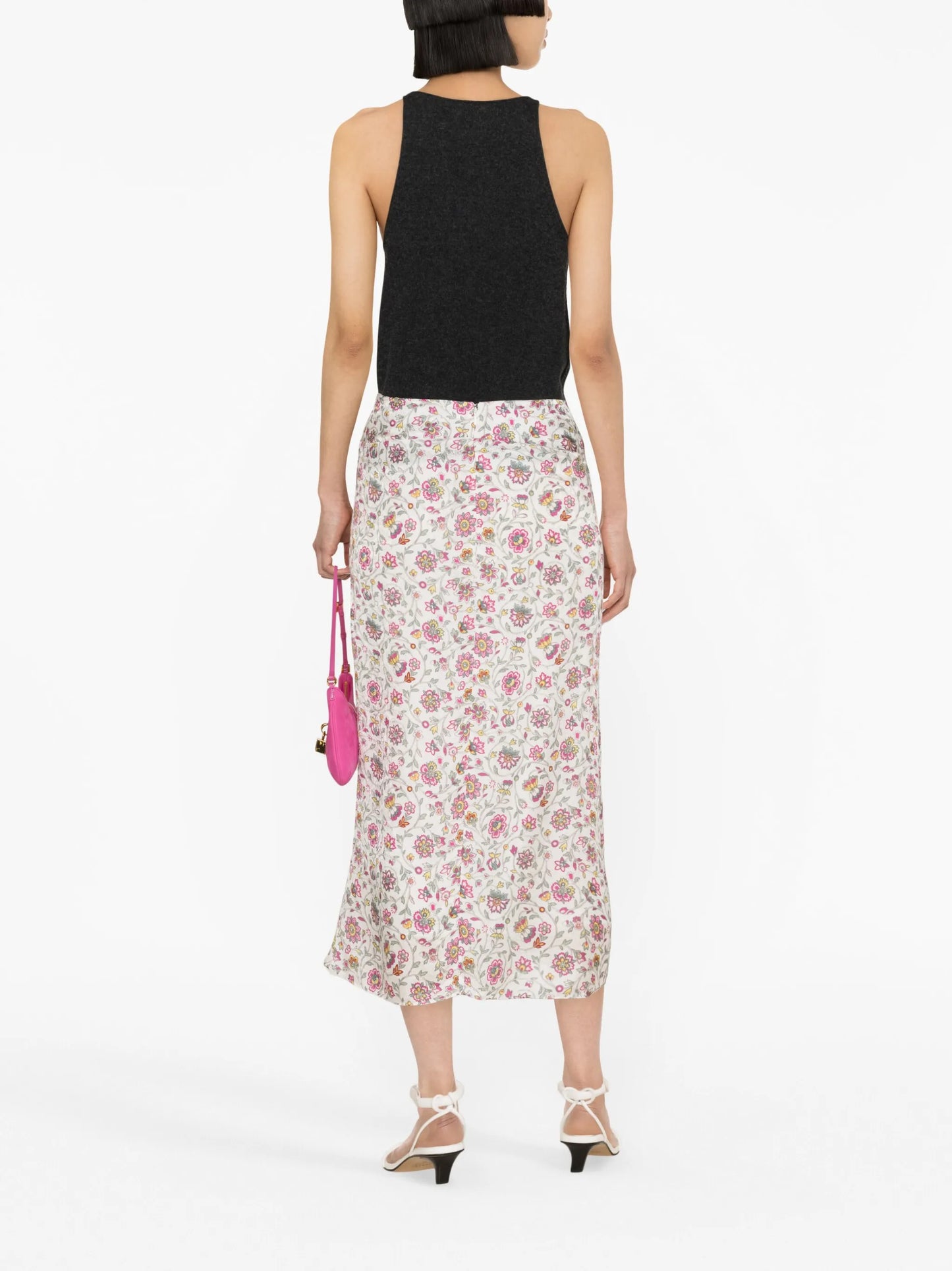 Lisanne floral-print asymmetric skirt