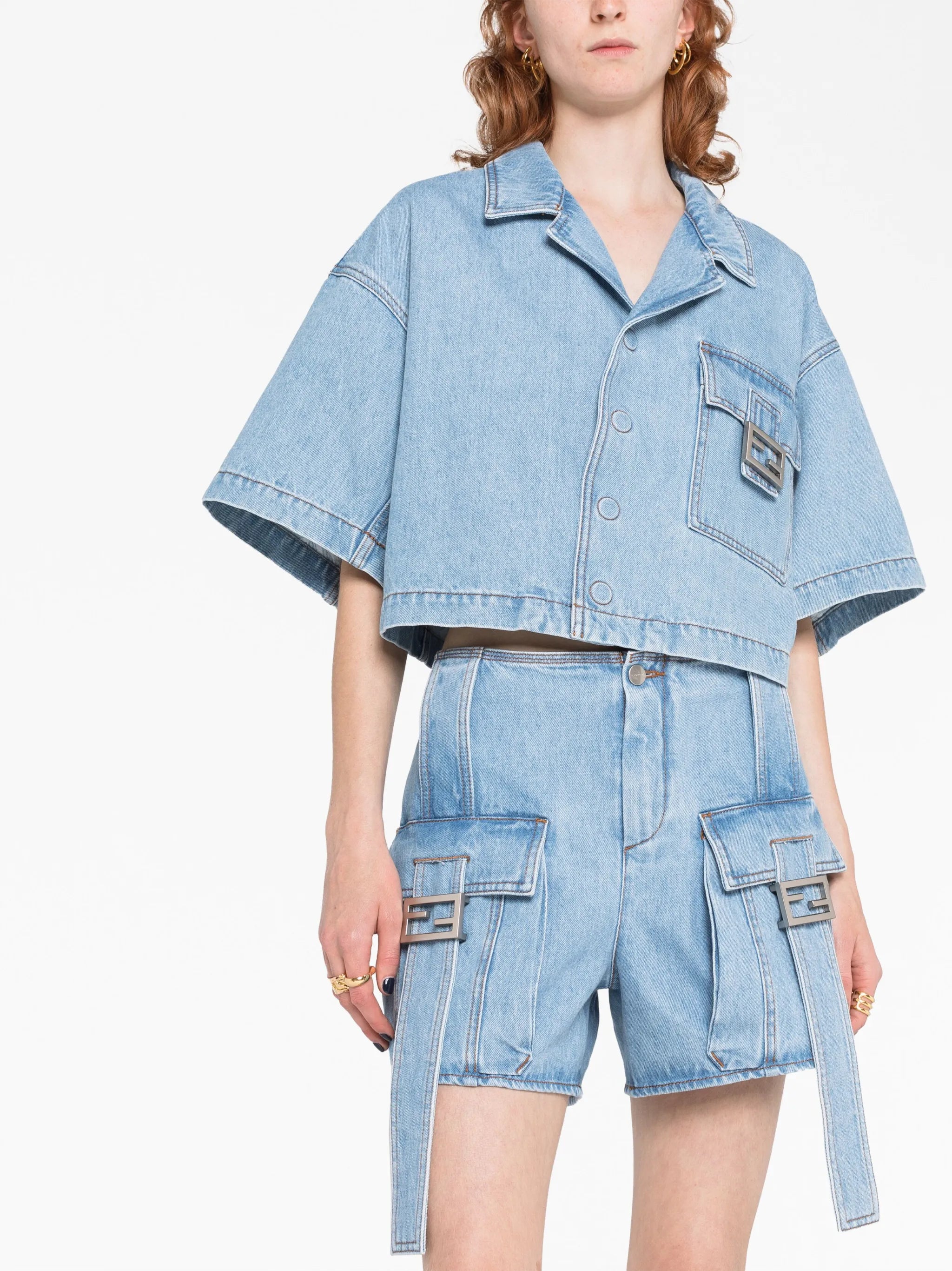 Baguette denim cargo shorts