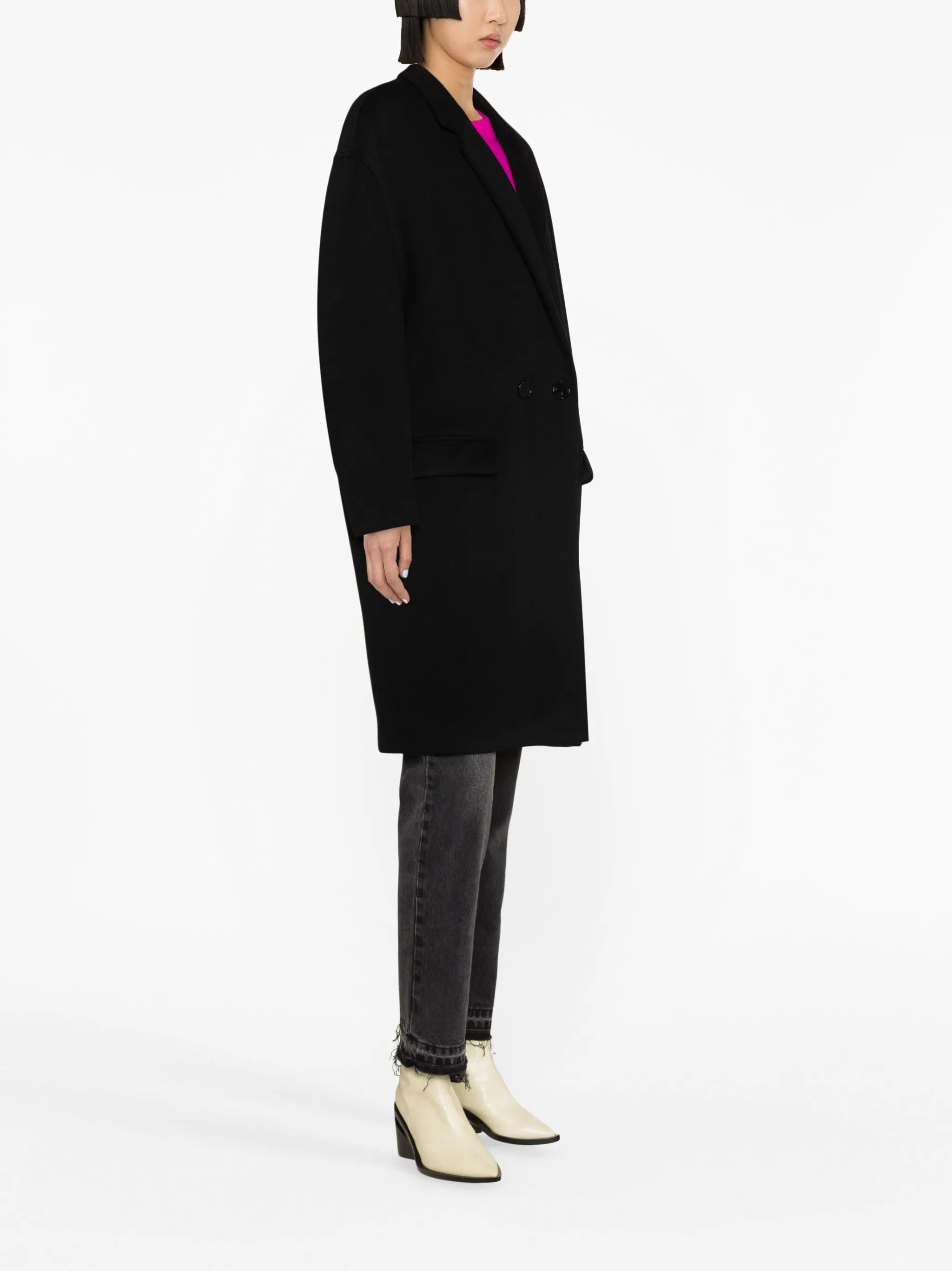 double-breasted virgin wool-cashmere coat