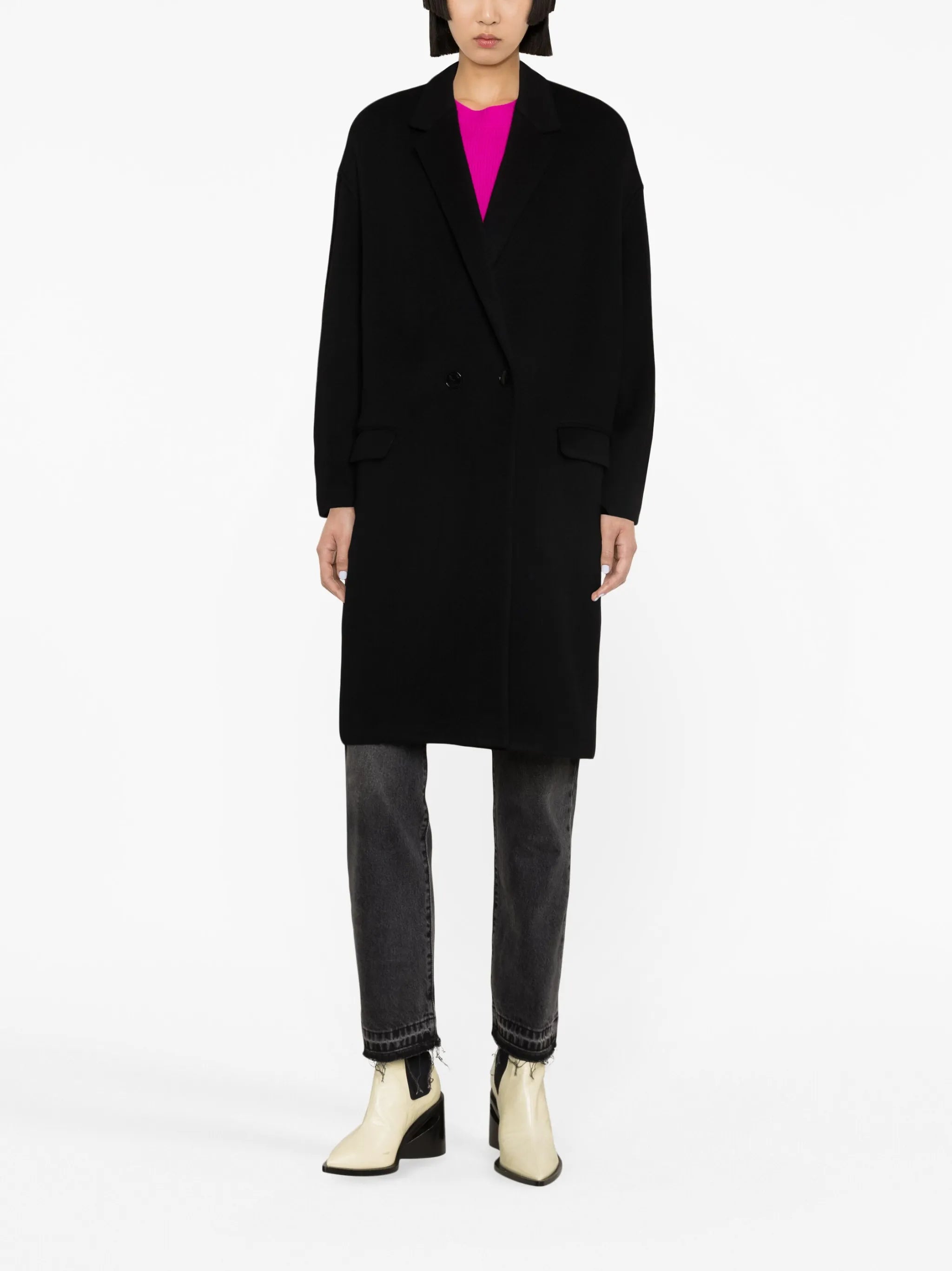 double-breasted virgin wool-cashmere coat