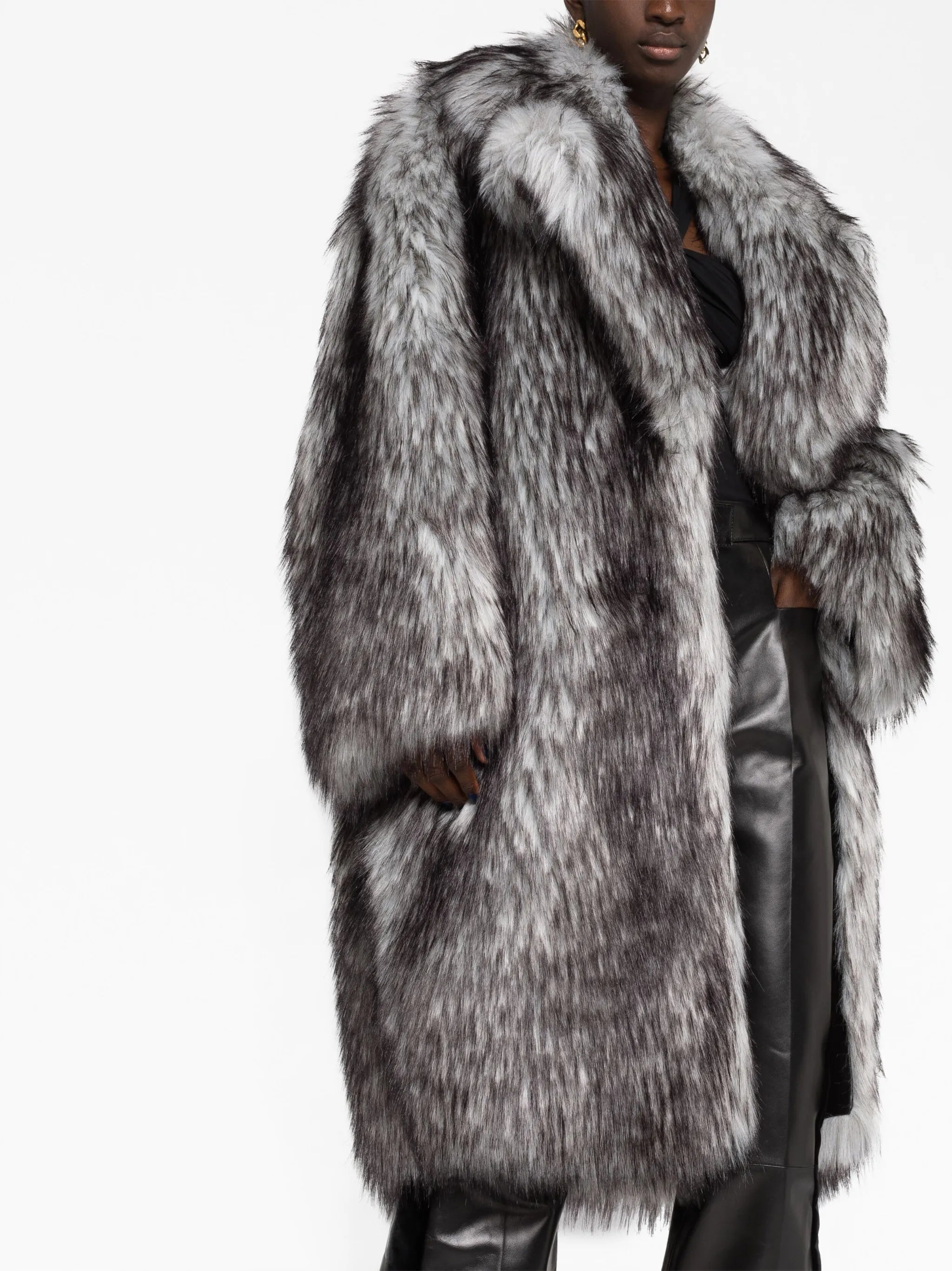 oversized faux-fur coat