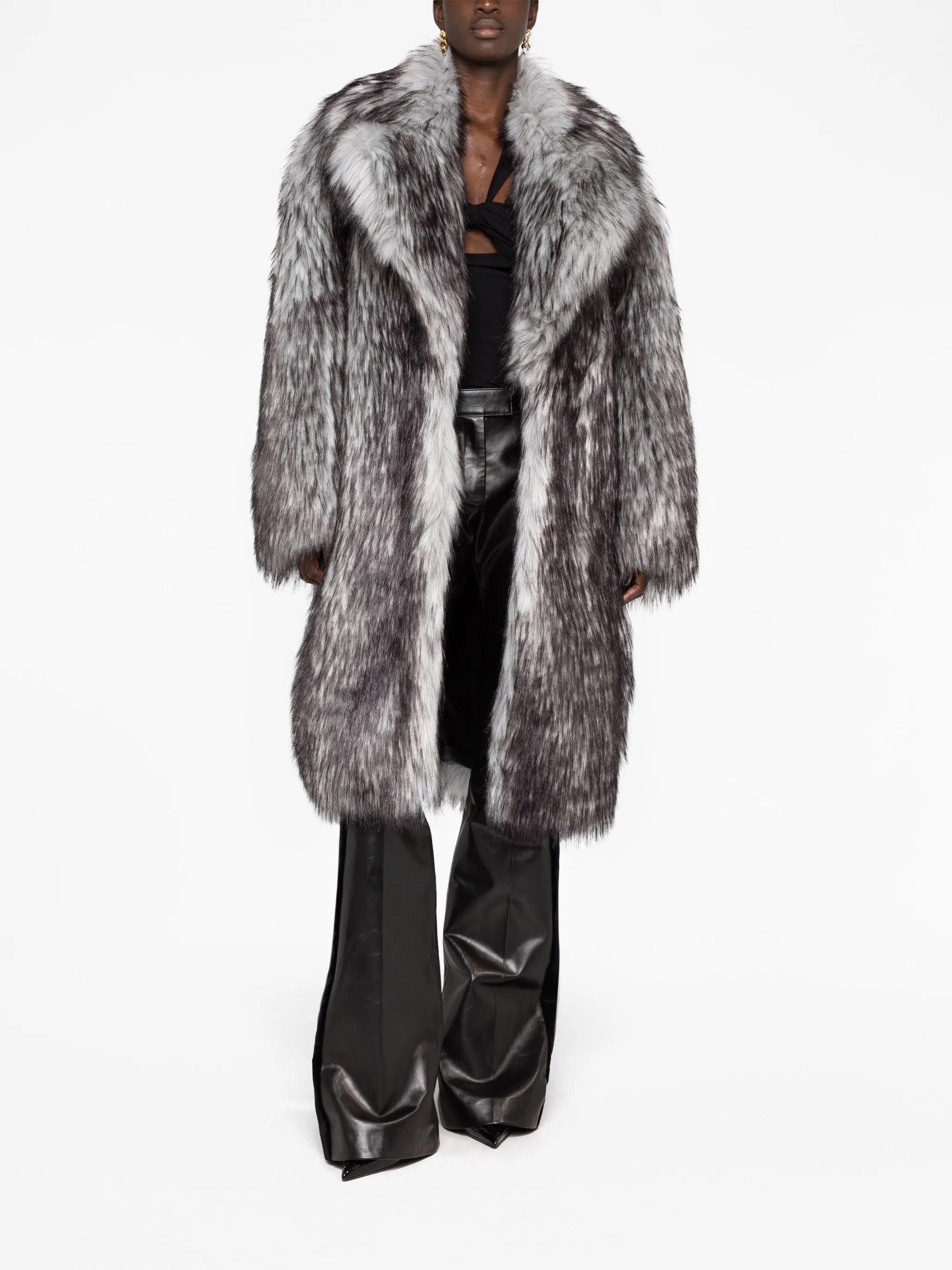 oversized faux-fur coat