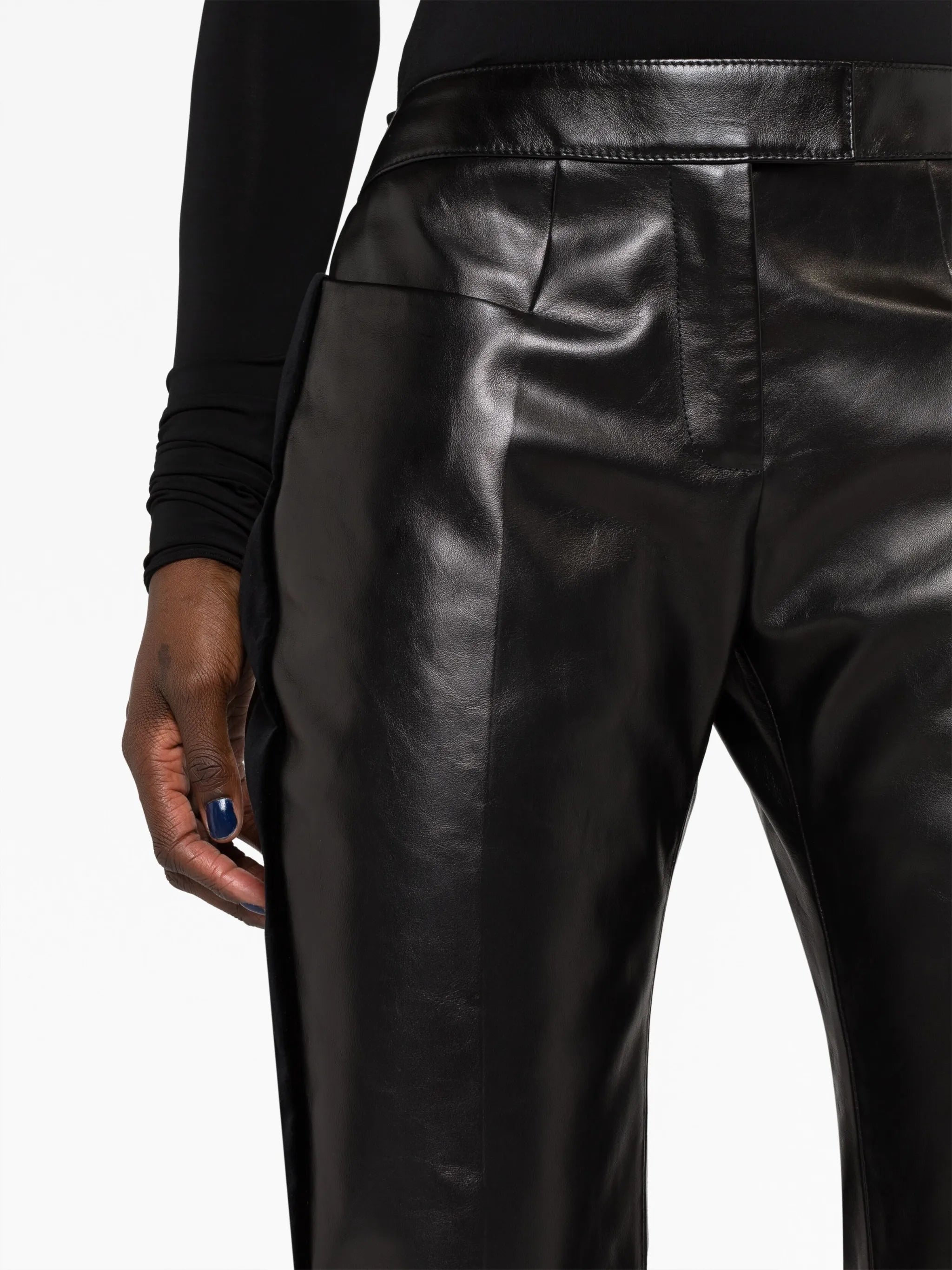 flared leather trousers