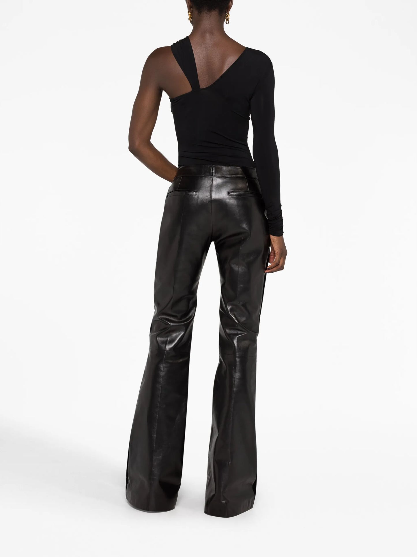 flared leather trousers