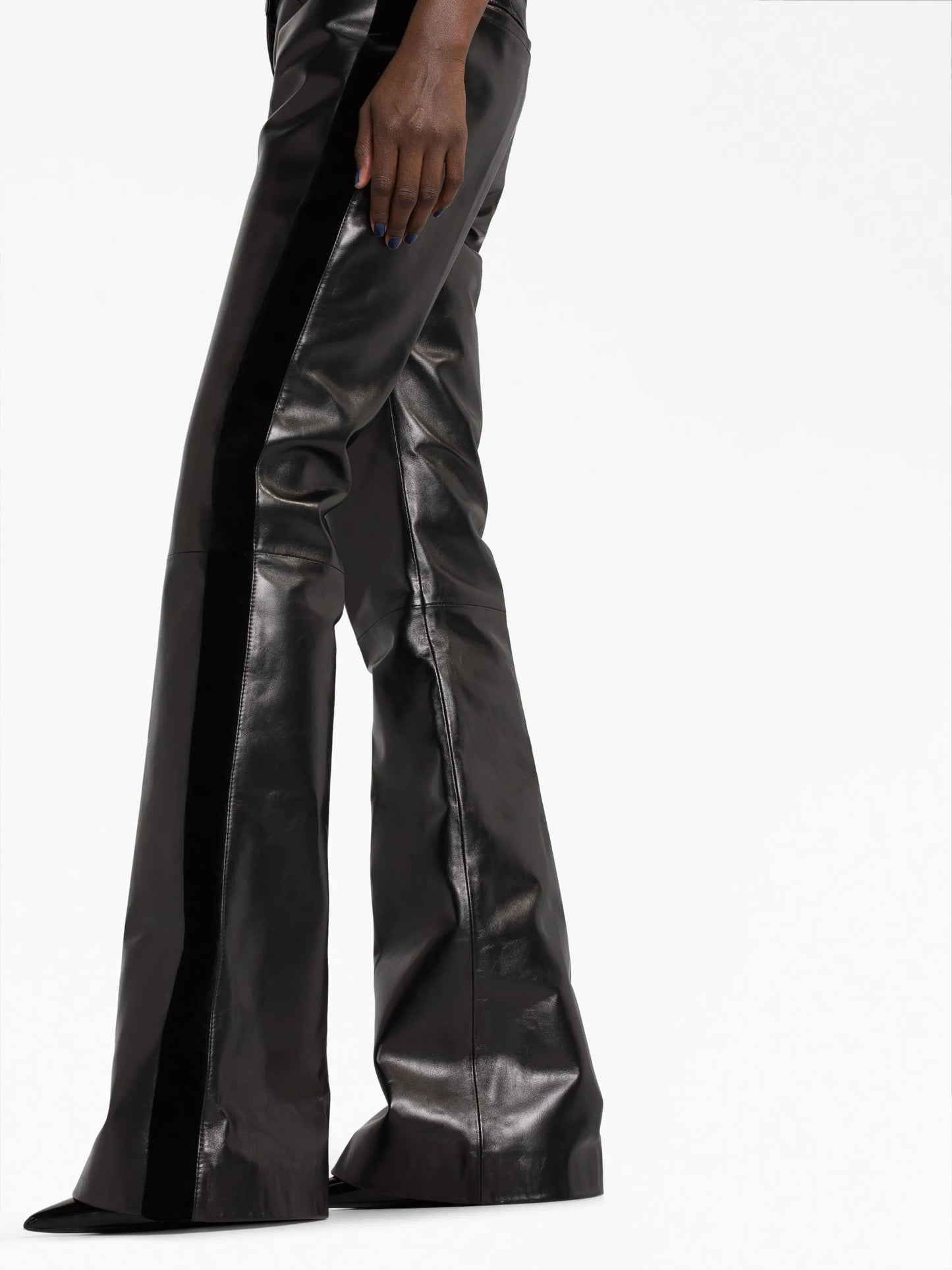 flared leather trousers