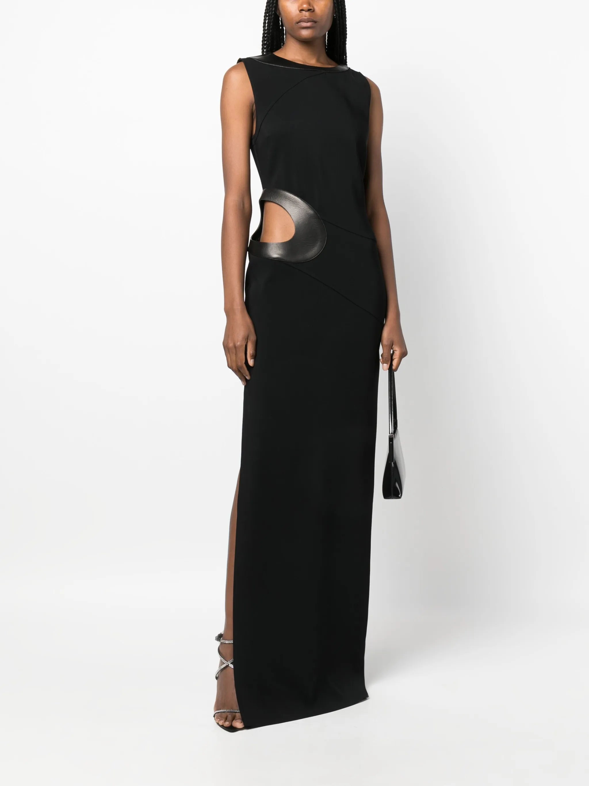 Cady cut-out sleeveless gown