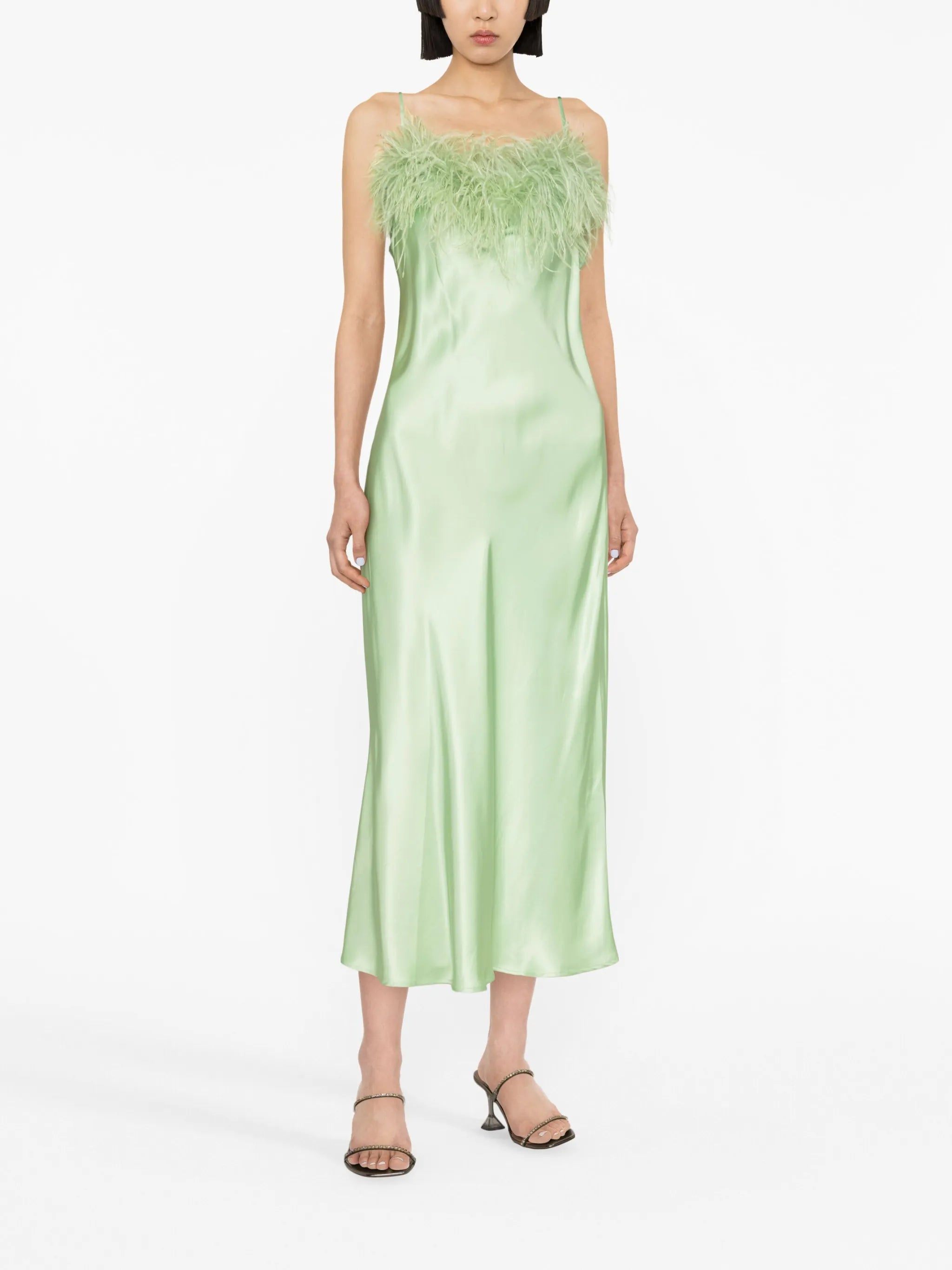 Boheme satin-finish midi slip dress