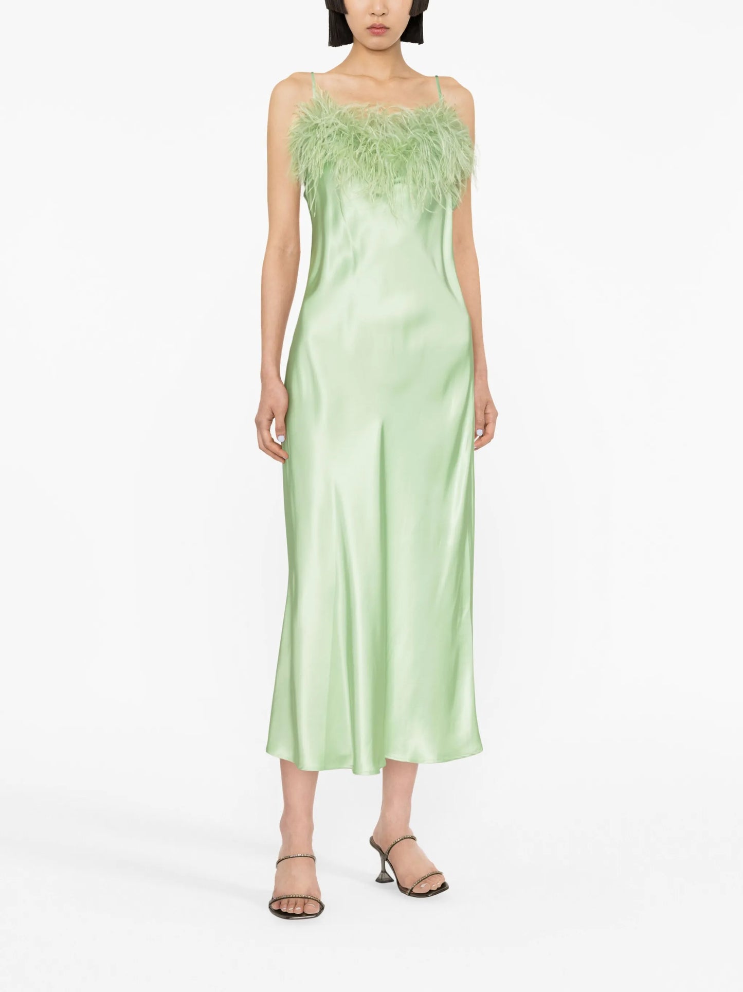 Boheme satin-finish midi slip dress