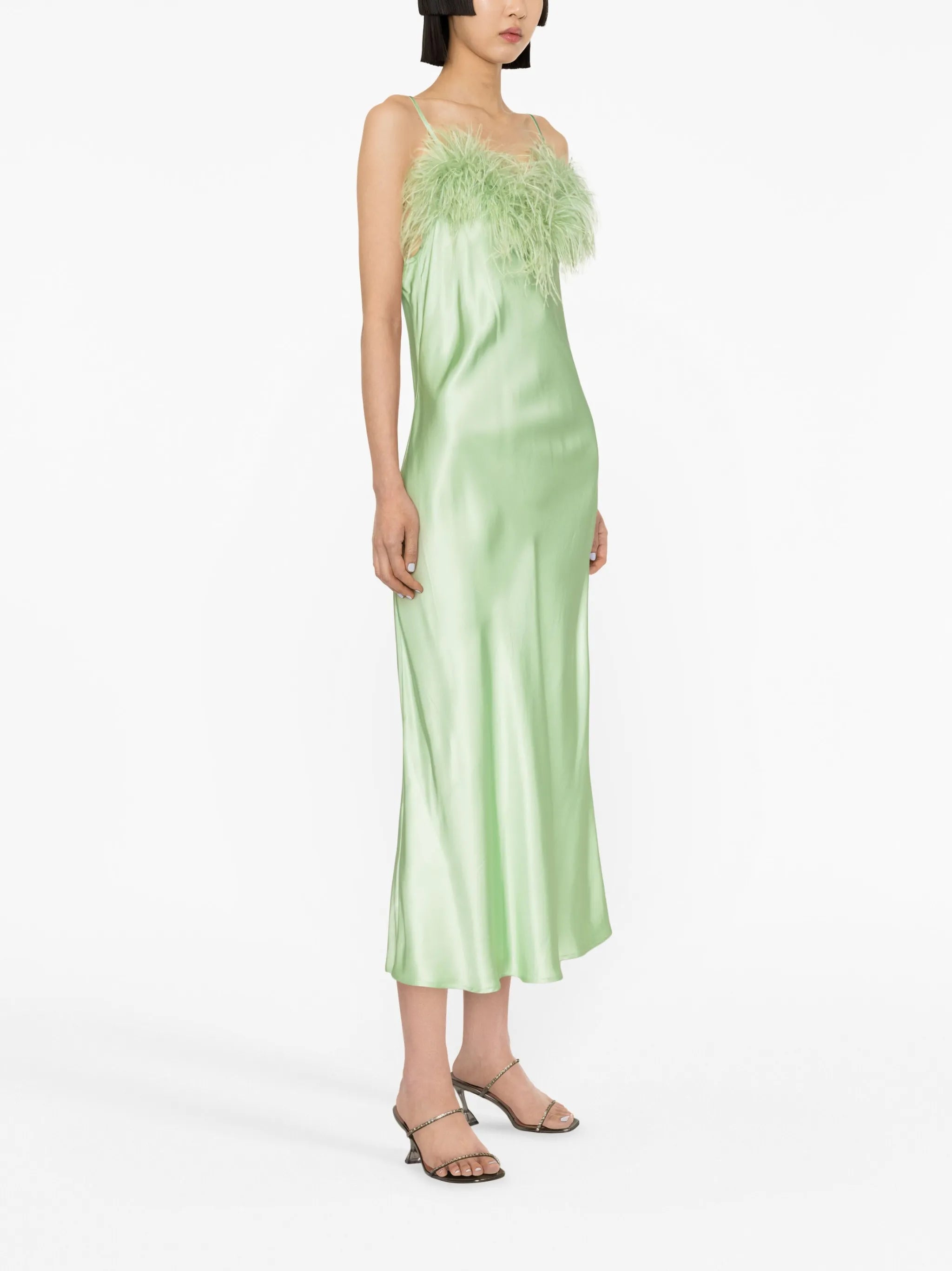 Boheme satin-finish midi slip dress