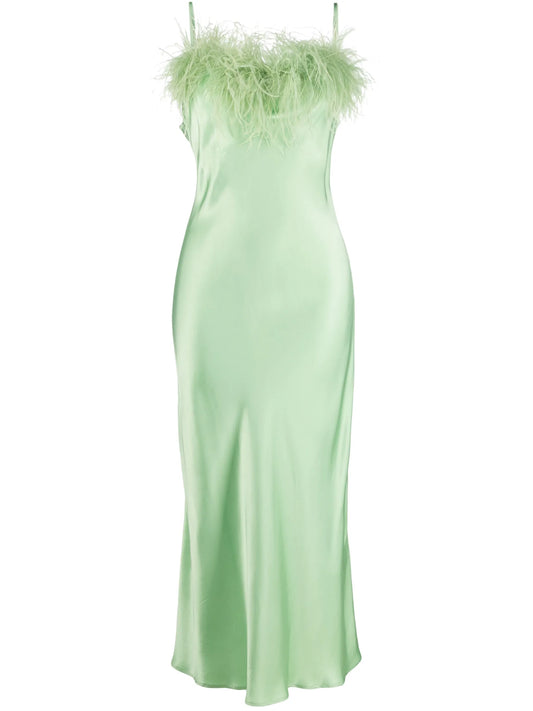 Boheme satin-finish midi slip dress