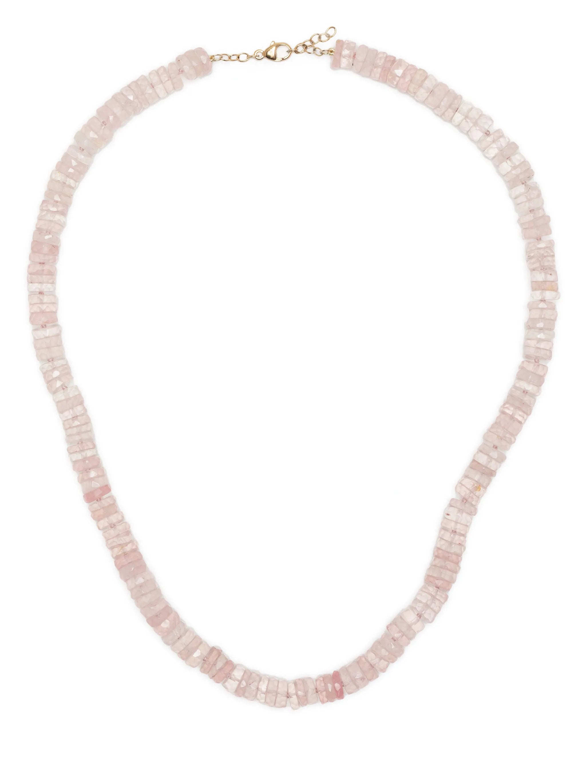 14kt yellow gold Atlas rose quartz necklace