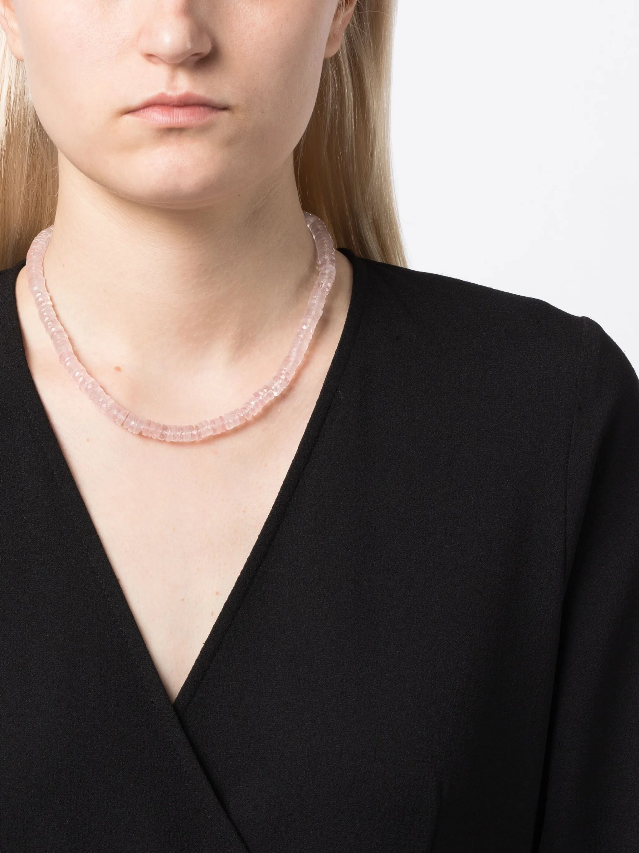 14kt yellow gold Atlas rose quartz necklace
