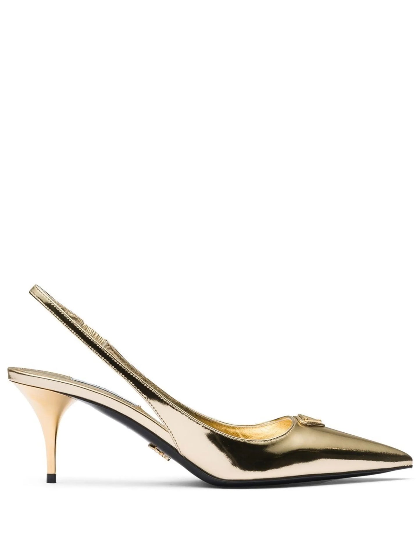 65mm metallic slingback leather pumps