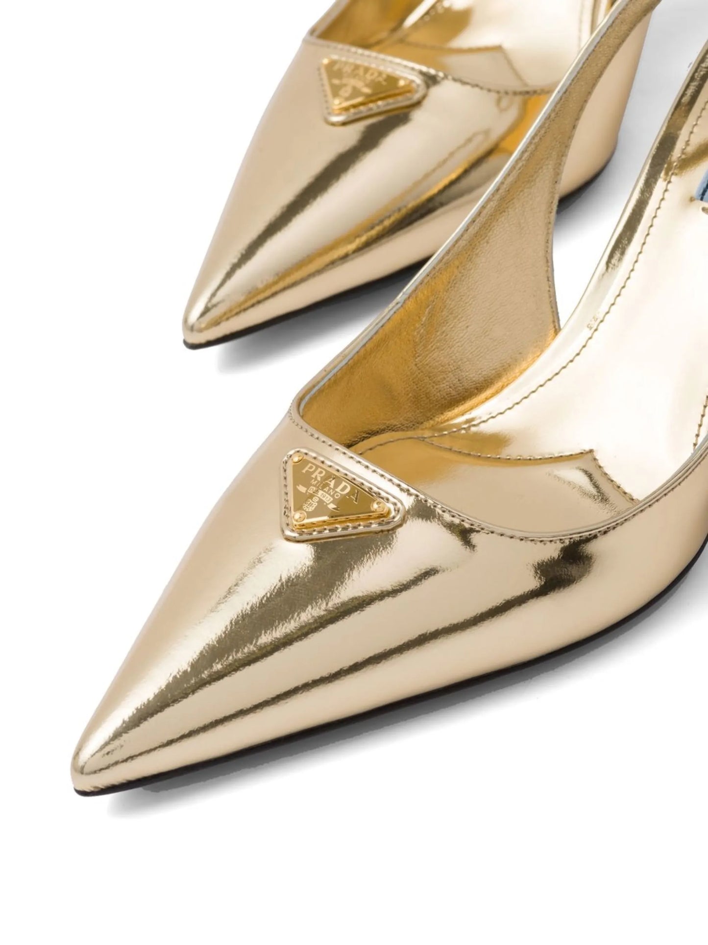 65mm metallic slingback leather pumps
