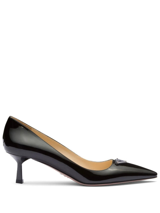 logo-plaque patent leather pumps