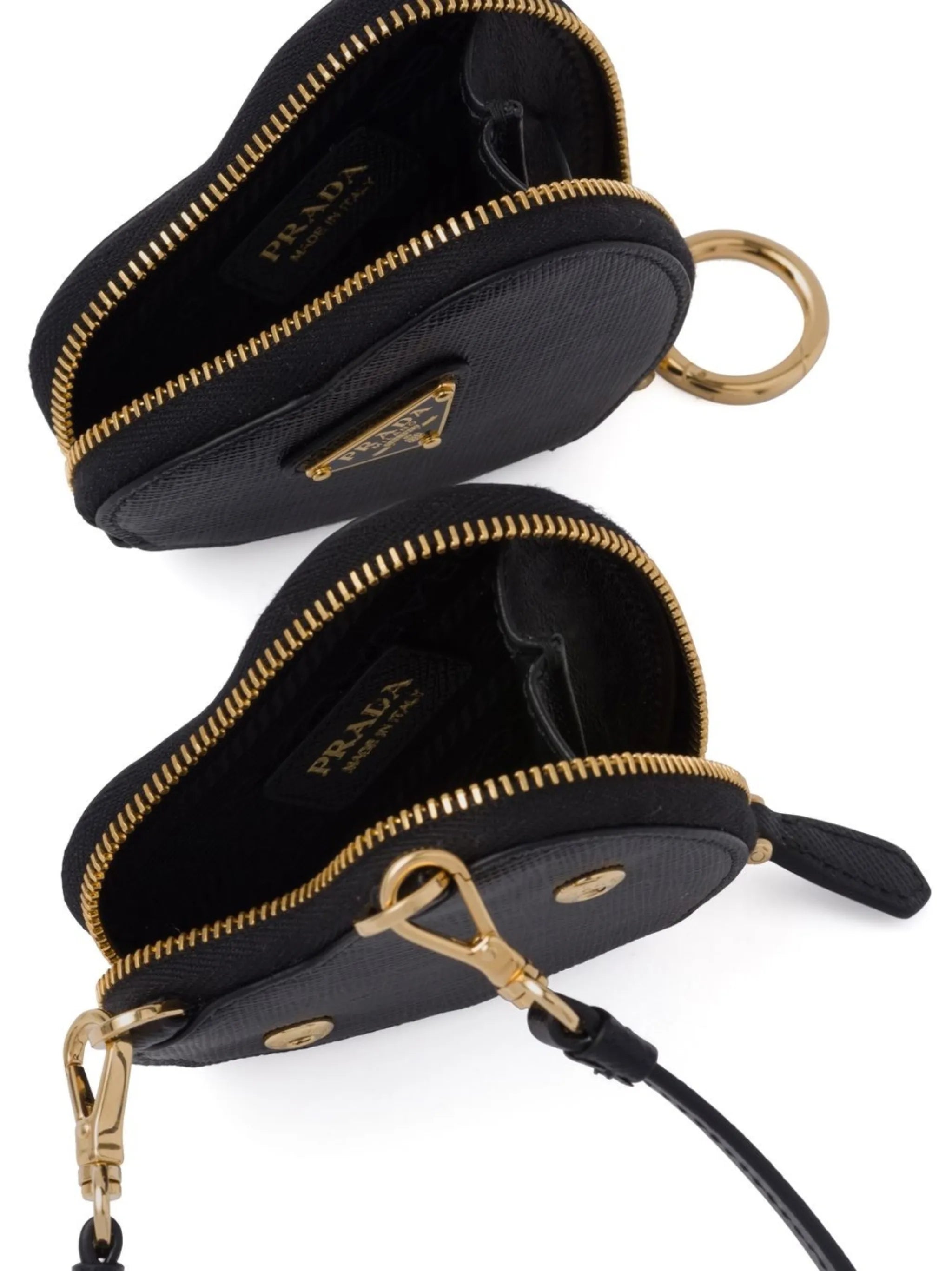 detachable Saffiano leather mini pouch