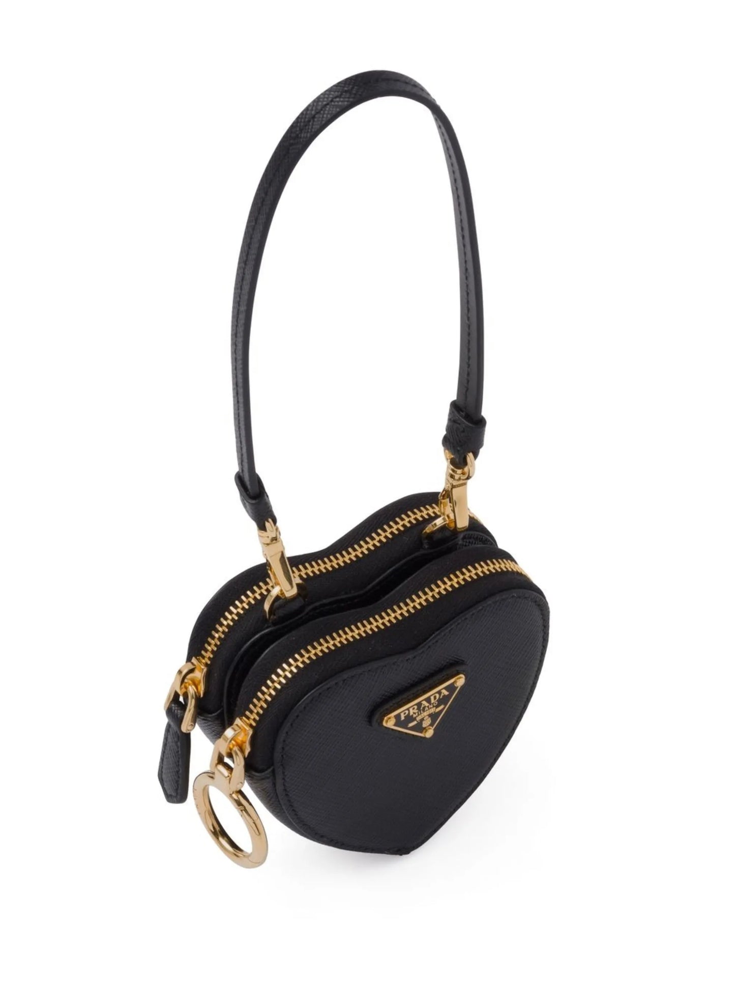 detachable Saffiano leather mini pouch