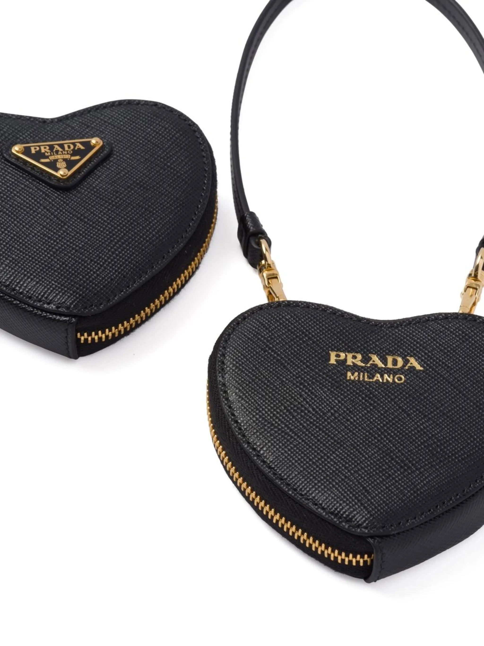 detachable Saffiano leather mini pouch